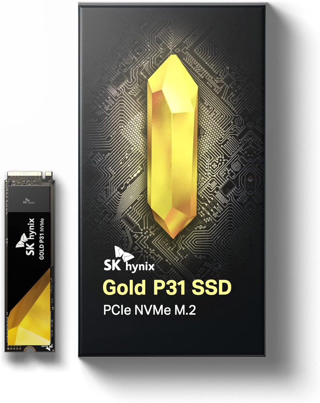 SK Hynix Gold P31 2TB PCIe NVMe Gen3 M.2 2280 Internal SSD, Up to 3500MB/S, Compact M.2 SSD Form Factor SSD - Internal Solid State Drive with 128-Layer NAND Flash