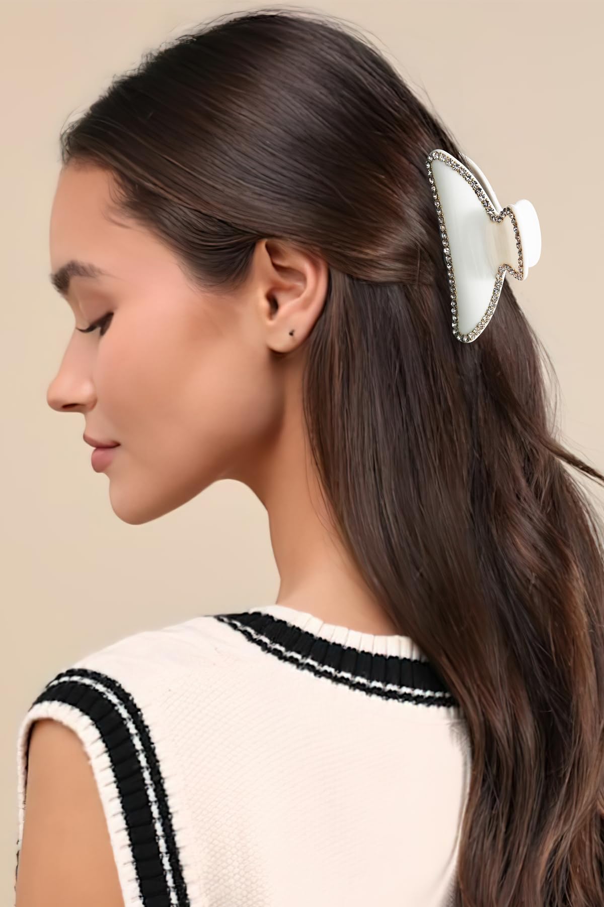 LILIE&WHITE Tortoise Claw Clips For Women - Strong Thick Hair Styling Accessories With Claws For Styling 1PC