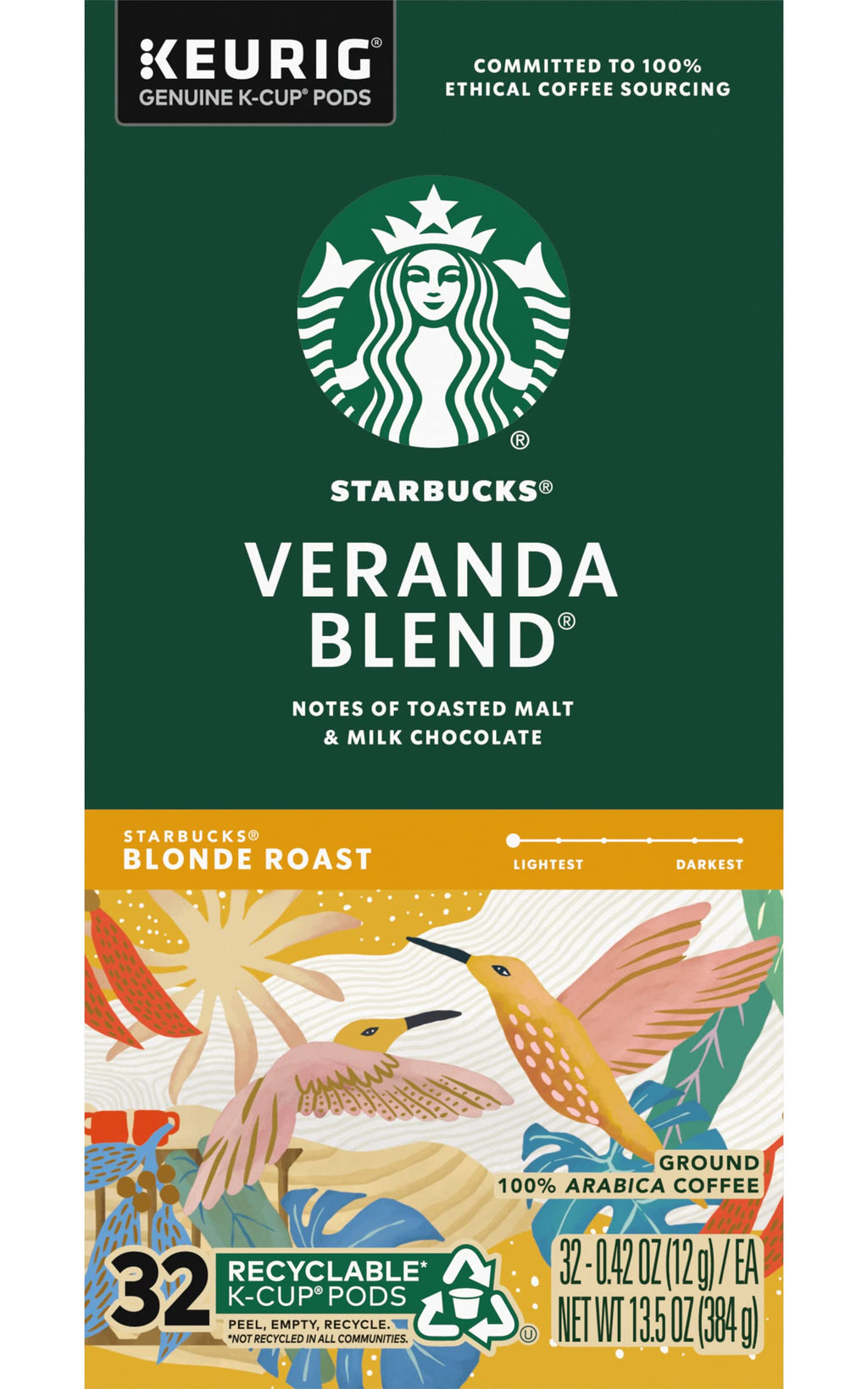 Starbucks K-Cup Coffee Pods, Starbucks Blonde Espresso Roast Hot or Iced Coffee, 22 Keurig Pods