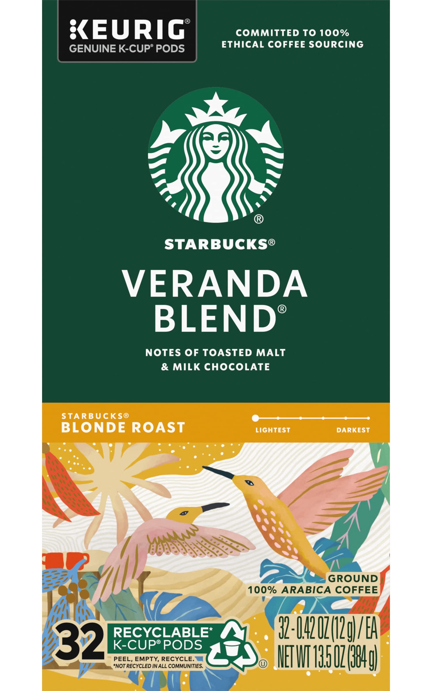 Starbucks K-Cup Coffee Pods, Starbucks Blonde Espresso Roast Hot or Iced Coffee, 22 Keurig Pods