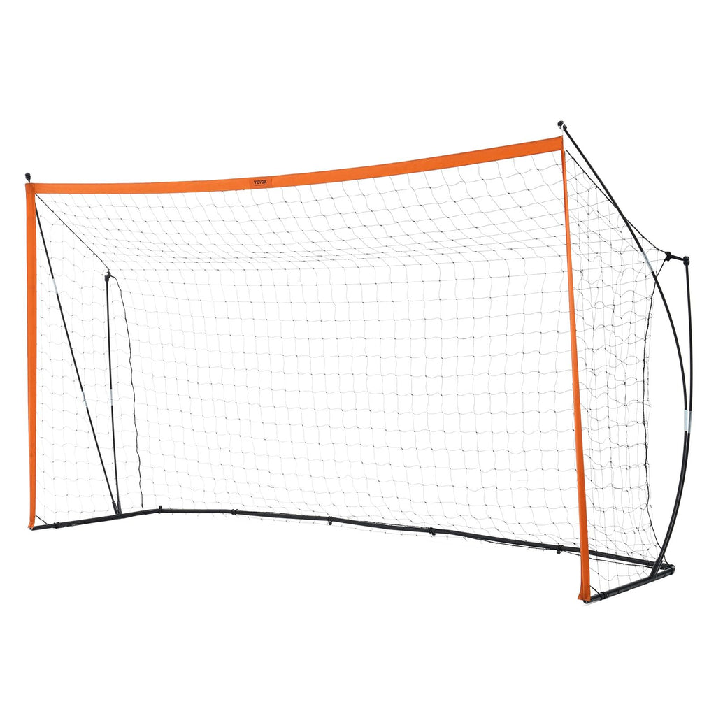 VEVOR Portable Soccer Goal, 12 x 6 ft Large Practice Soccer Net, Steel Fiberglass Structure Training Goal Set with Carry Bag, All-Weather Outdoor Use, for Backyards, Parks, School Fields