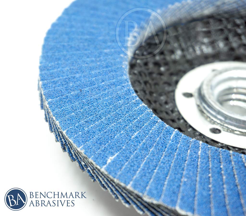 Benchmark Abrasives 4.5" x 5/8"-11 Premium High Density Jumbo Zirconia Type 29 Flap Discs 4 1/2 for Angle Grinder, Sanding Discs, Finishing - Grinding Wheels 4 1/2 Inch (10 Pack) - 40 Grit