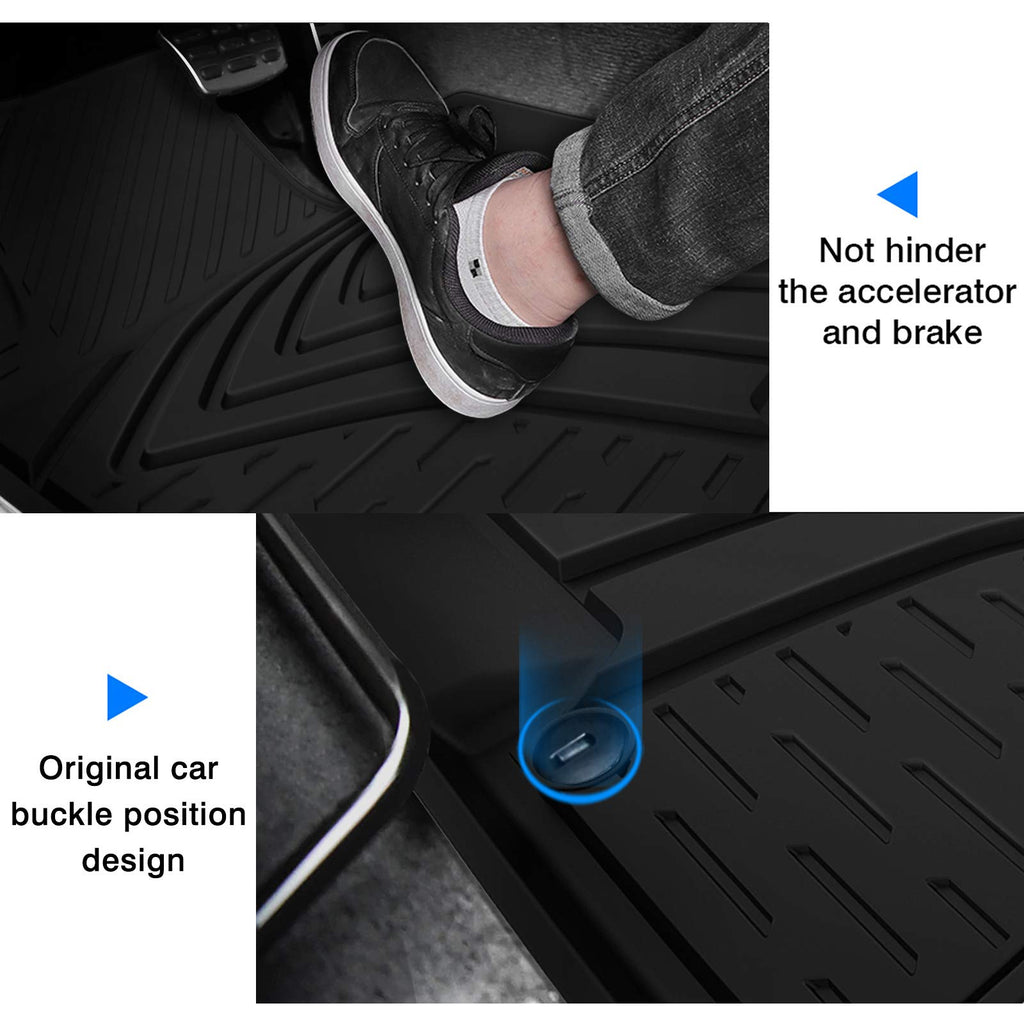 KUST Floor Mats & Trunk Cargo Mat for Toyota RAV4 2019-2025, All Weather Rear Trunk Cargo Liner for RAV4 Accessories TPE Rubber Raised Edge 4PCS