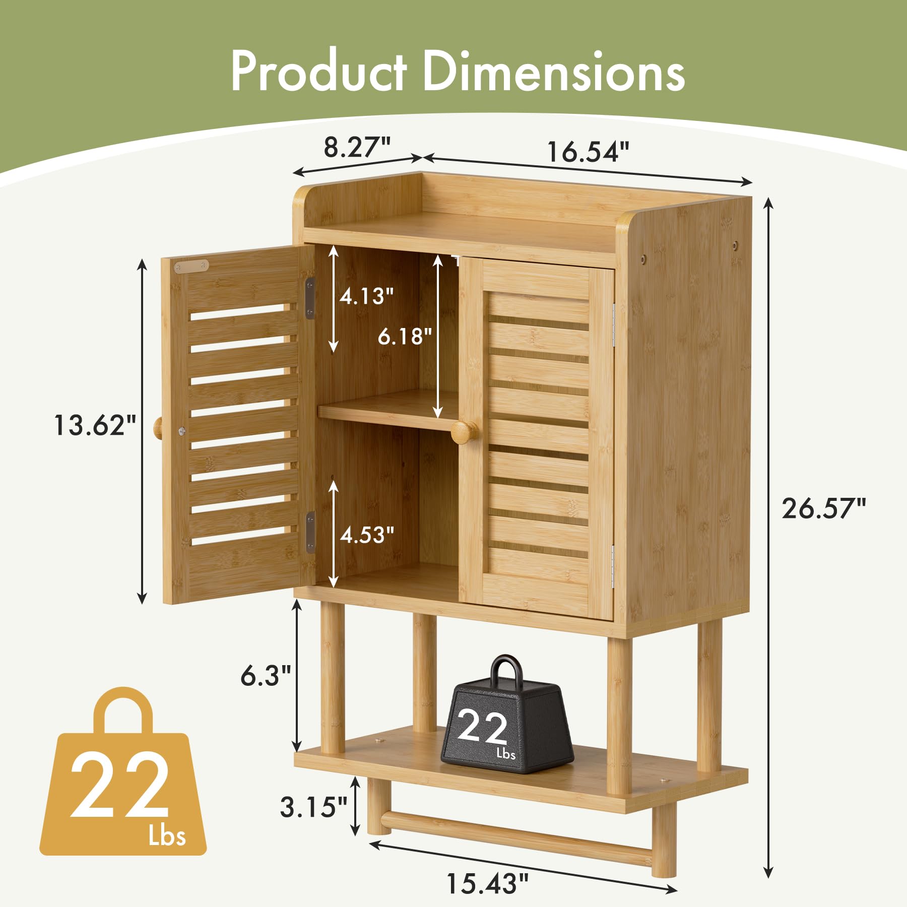 AmazerBath Bathroom Wall Cabinets, Bamboo Medicine Cabinet with Rattan Door, Over The Toilet Storage Cabinet with Towel Bar, Wall Mounted Cabinet with Adjustable Shelves for Small Spaces