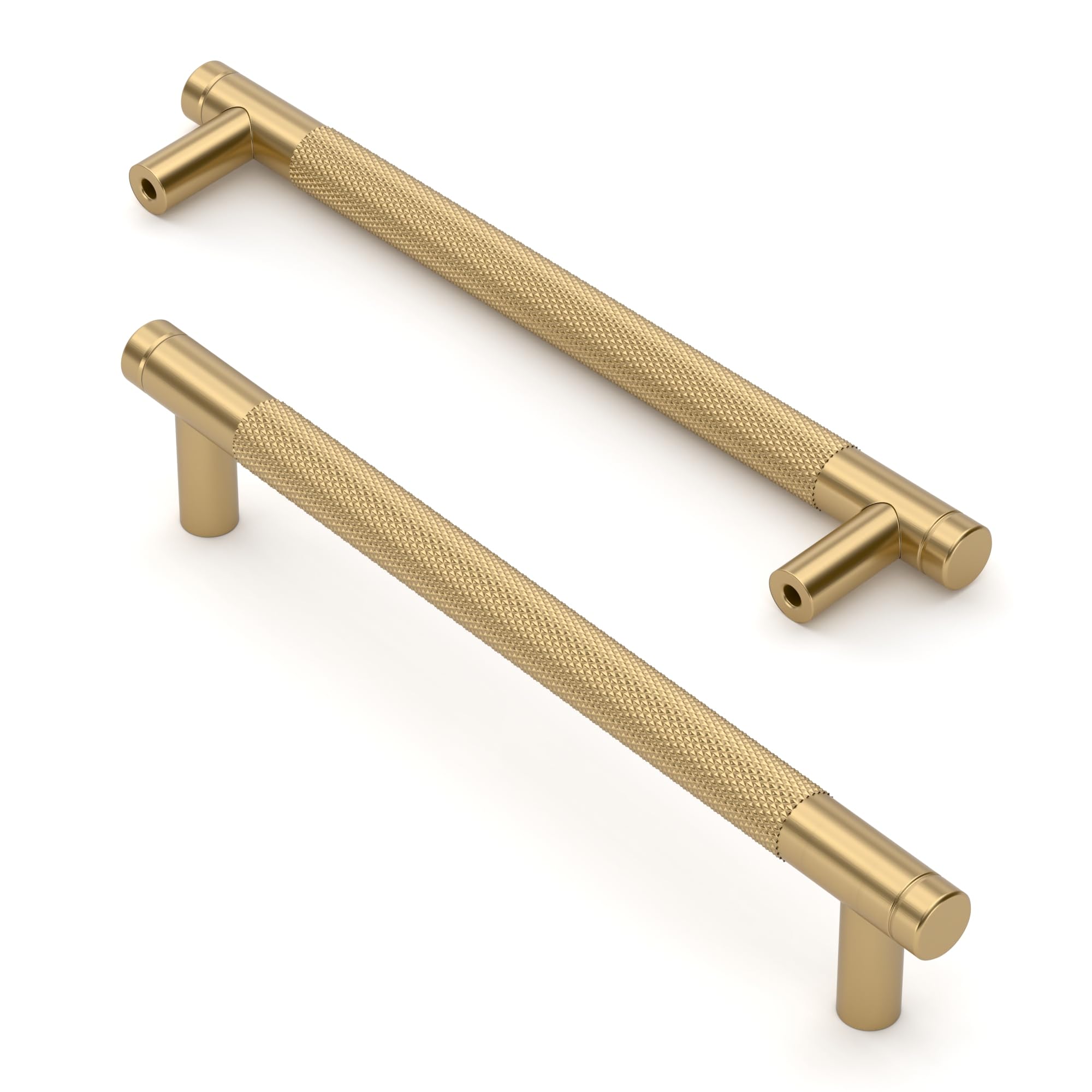 Asidrama 10 Pack 3 Inch(76mm) Matte Black and Champagne Bronze Cabinet Pulls Knurled Cabinet Handles Cupboard Handles Kitchen Cabinet Hardware for Cupboard Drawer Pulls