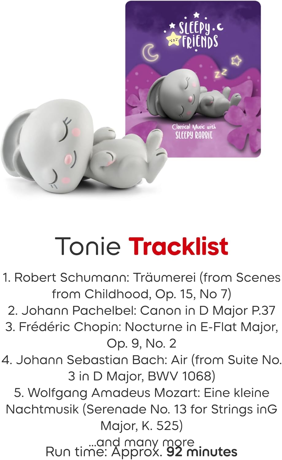 Tonies Sleepy Friends: Classical Music Audio Toy Figurine Featuring Sleepy Rabbit