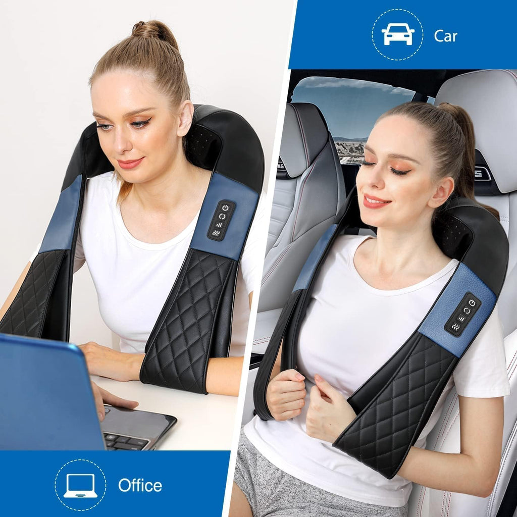 Shiatsu Neck and Back Massager with Heat, Electric Deep Tissue 4D Kneading Massage Pillow for Shoulder, Leg, Body Muscle Pain Relief - Best Gifts for Women Men Mom Dad