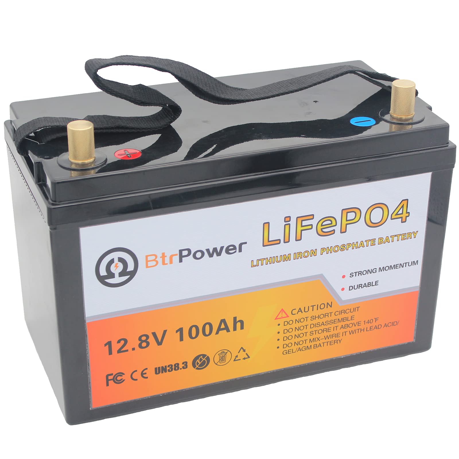 12V Lithium Battery,5000+ Deep Cycle LiFePO4 Battery with Built-in 100A BMS fit for Home Storage,Trolling Motor,RV,Off-Grid System,Solar Power System,Marine (2PACK-12V100AH)