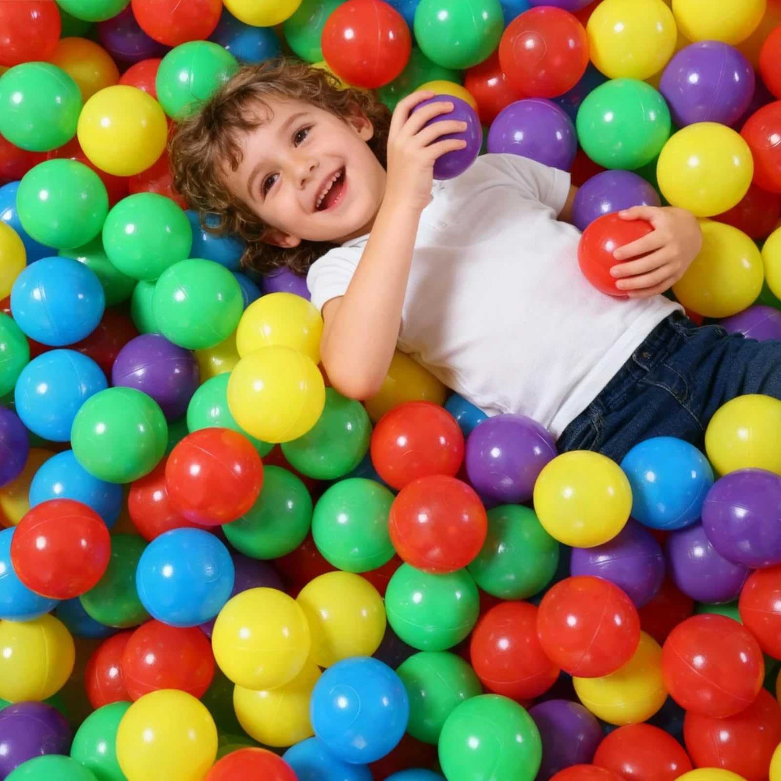 GOGOSO Ball Pit Balls for Toddler, Baby Plastic Playballs Kids Soft Pastel Pelotas Non-Toxic BPA-Free,Mix Color,100 Balls