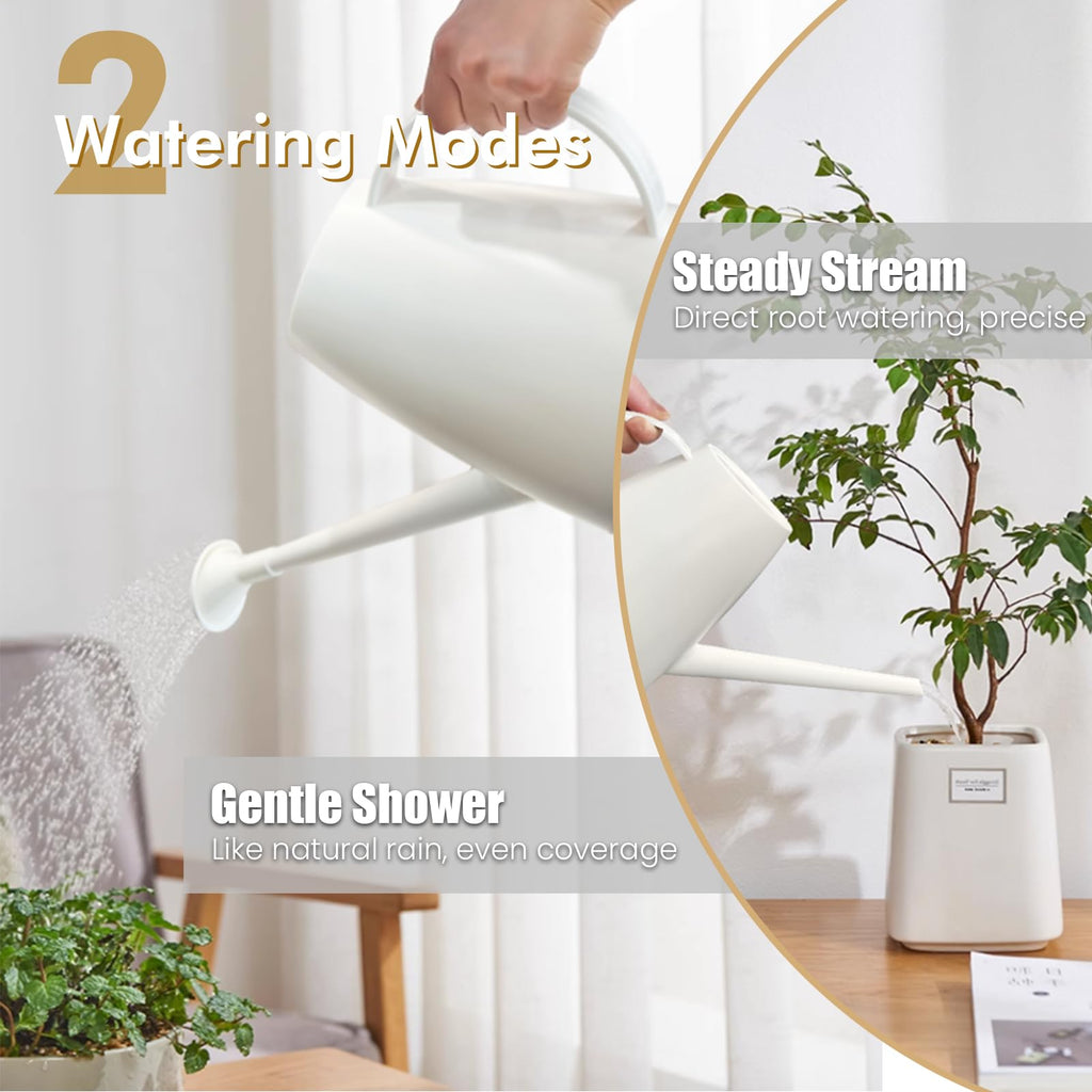 60 oz Watering Can for Indoor Plants, Small Plastic Watering Cans with Removable Nozzle, Long Spout Indoor Water Can for House Plants, Garden Flowers (1.8L 1/2 Gal)