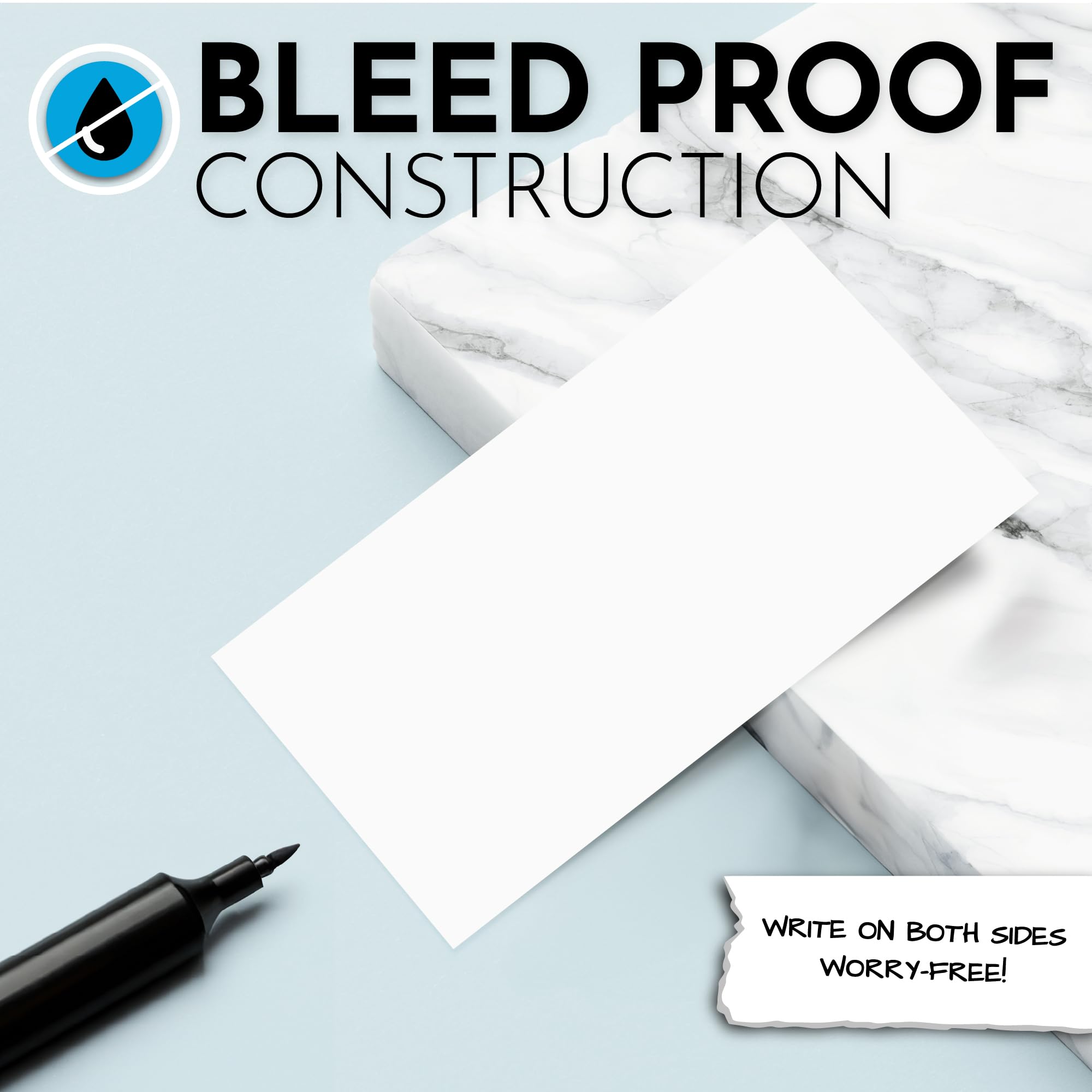 Home Advantage 2x3.5 Blank Index Cards - Our 50 Pack of Blank Note Cards Use Heavy Duty Cardstock to Make Them Bleed Proof - These Plain Index Cards Make Great Blank Business Cards & Blank Flashcards