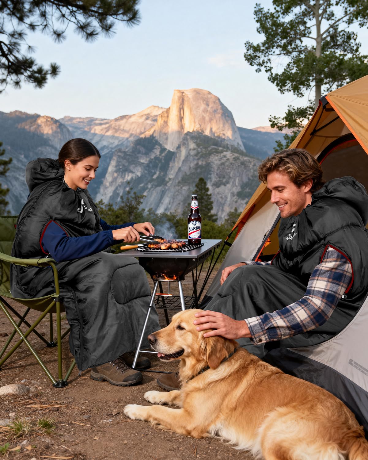 Sportneer Wearable Sleeping Bag for Adults & Kids – Walkable with Arm Zippers, Warm Weather & Cold Waterproof, Compact for Camping, Stadiums, Travel, Backpacking & Car Use