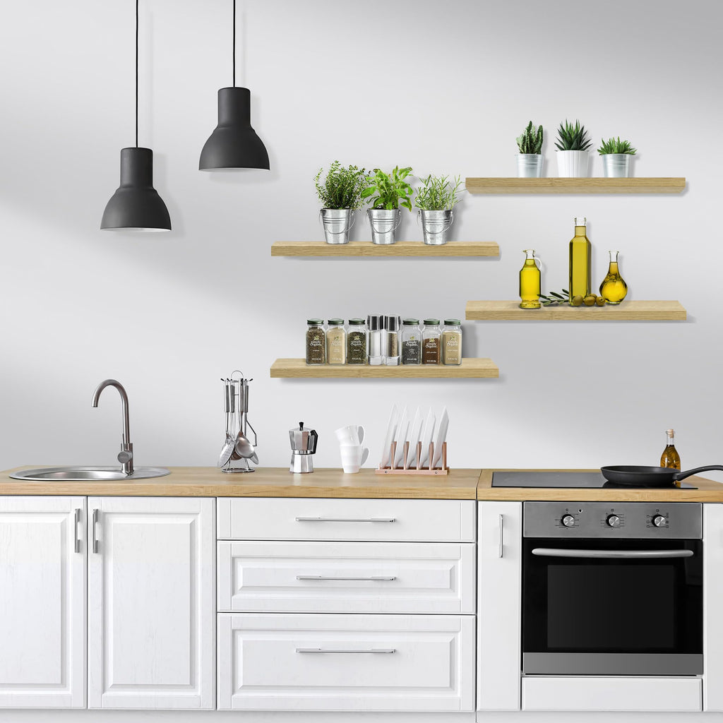 Sorbus Floating Shelves for Wall - 24" Bathroom Shelves, Wall Decor for Bedroom, Kitchen, Living Room, Home Decor & Book Storage - Mounted Floating Shelf with Invisible Brackets (Black, 2 Pack)