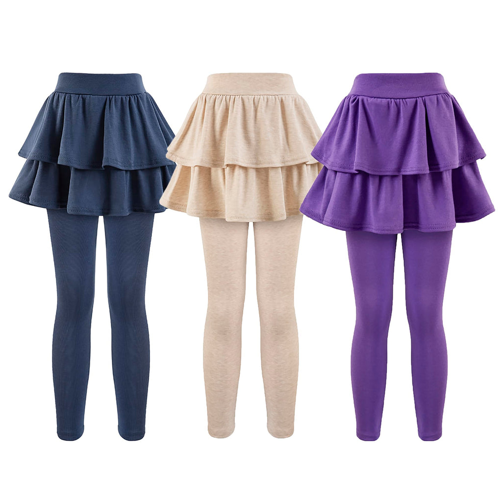 Girls School Uniform Pants Leggings with Skirts Stretch Warm Jegging 4-12 Years