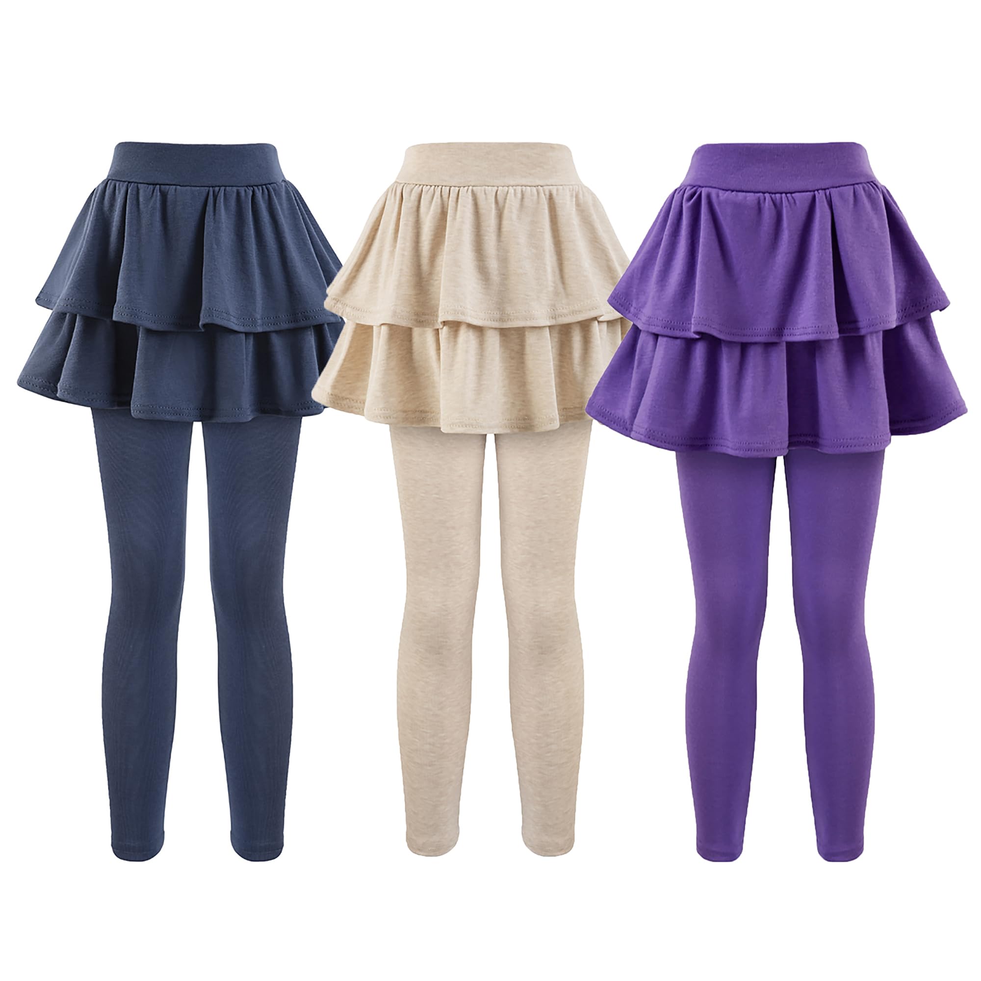 Girls School Uniform Pants Leggings with Skirts Stretch Warm Jegging 4-12 Years