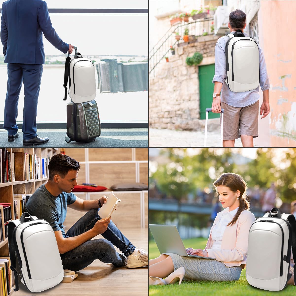 hk Business Backpack for Men 15.6 Inch,Slim & Expandable Waterproof Travel Laptop Backpack, Anti-Theft Lightweight Work Computer Bag, College Laptop Backpacks Gifts for Men Women-Black
