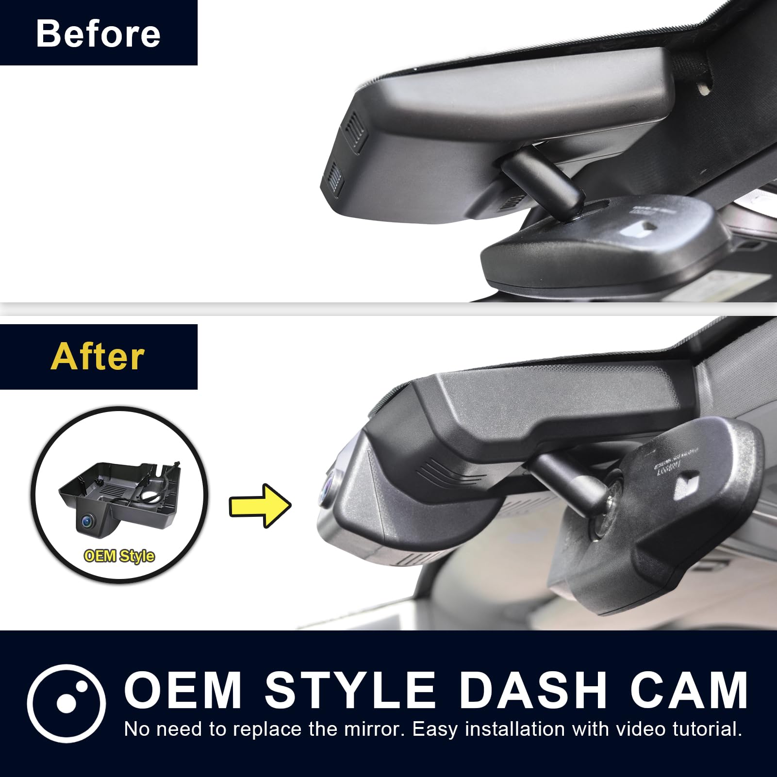 Mangoal 4K Dash Cam Custom fit for Chevy Suburban/Tahoe 2023-2026(Model A), LS LT RET Z71 Premier High Country, Integrated OEM Look, UHD 2160P Video, WiFi & App, GPS, 64GB Card