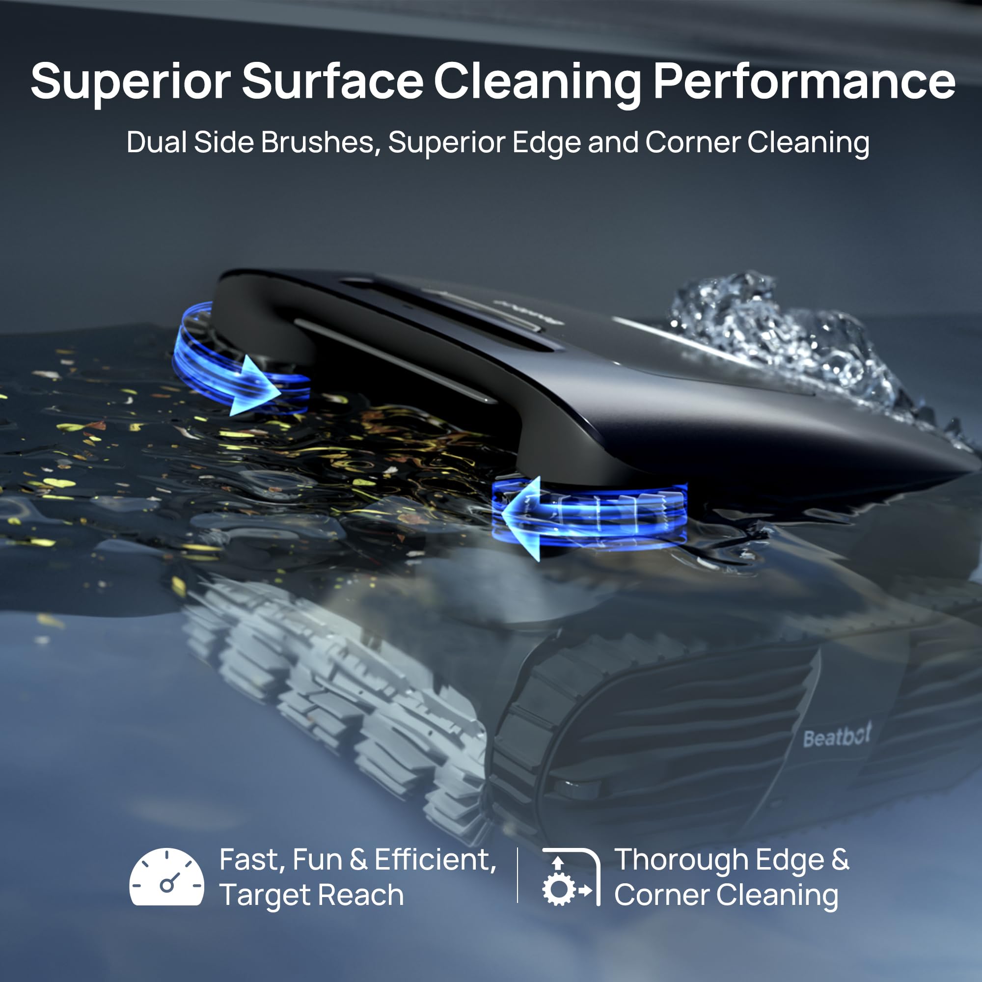 Beatbot AquaSense 2 Ultra Pool Vacuum Robot, Pool Mapping with AI Camera, AI Cruise Debris Detection, Multi-Level Platform Cleaning, 5-in-1 Cleaning, Superior Surface Cleaning – Midnight Blue