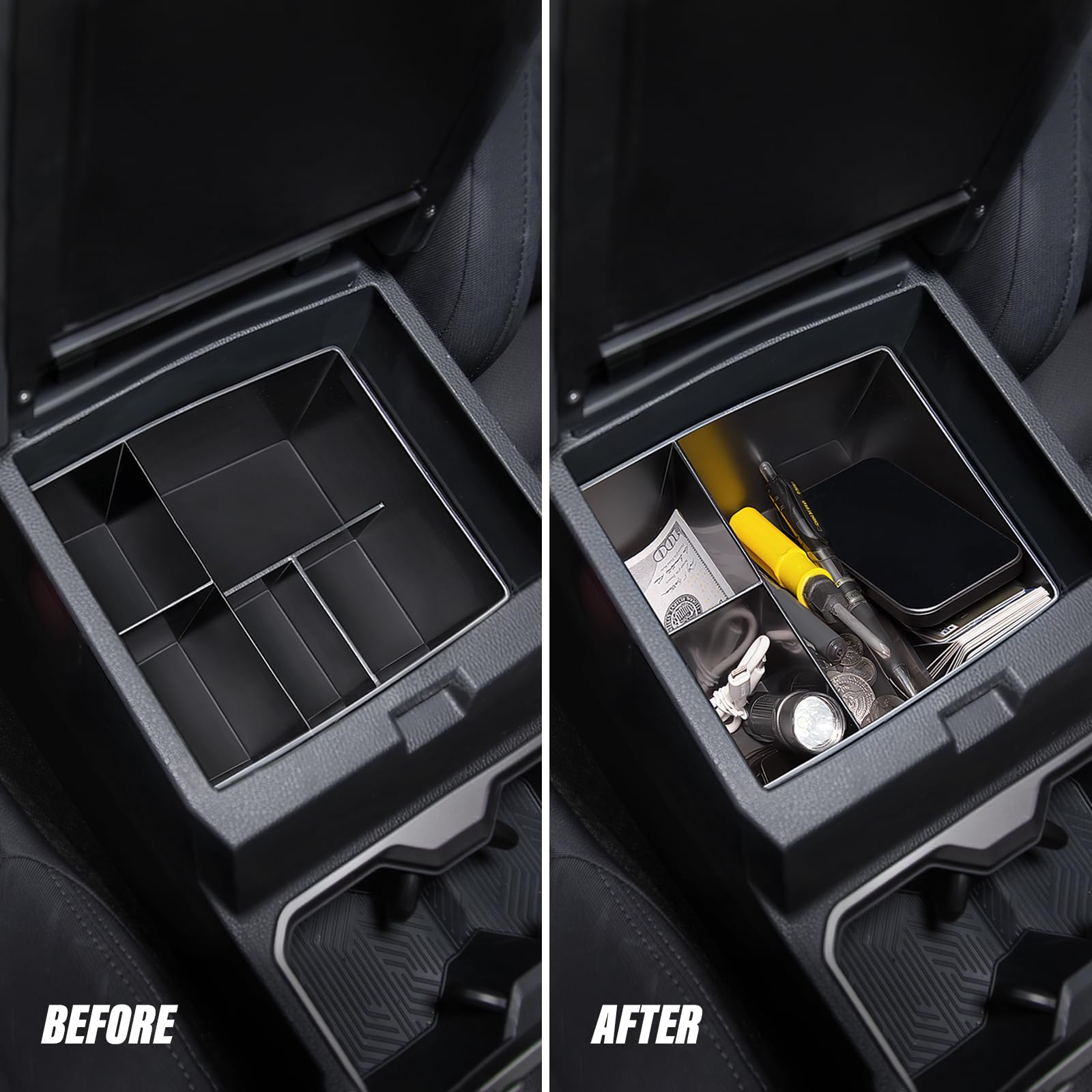 Carlimeki Center Console Organizer (3-piece set) for Tacoma 2016-2023 - for Tacoma Accessories