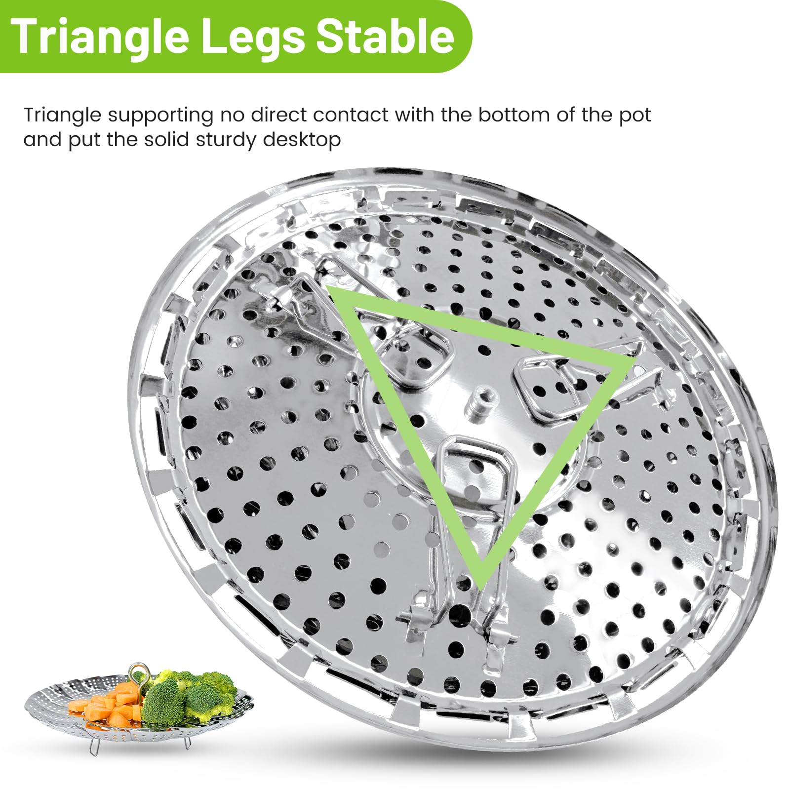 Vegetable Steamer Basket, Premium Stainless Steel Veggie Steamer Basket - Folding Expandable Steamers to Fits Various Size Pot Small by SAYFINE (5.5" to 9.2")