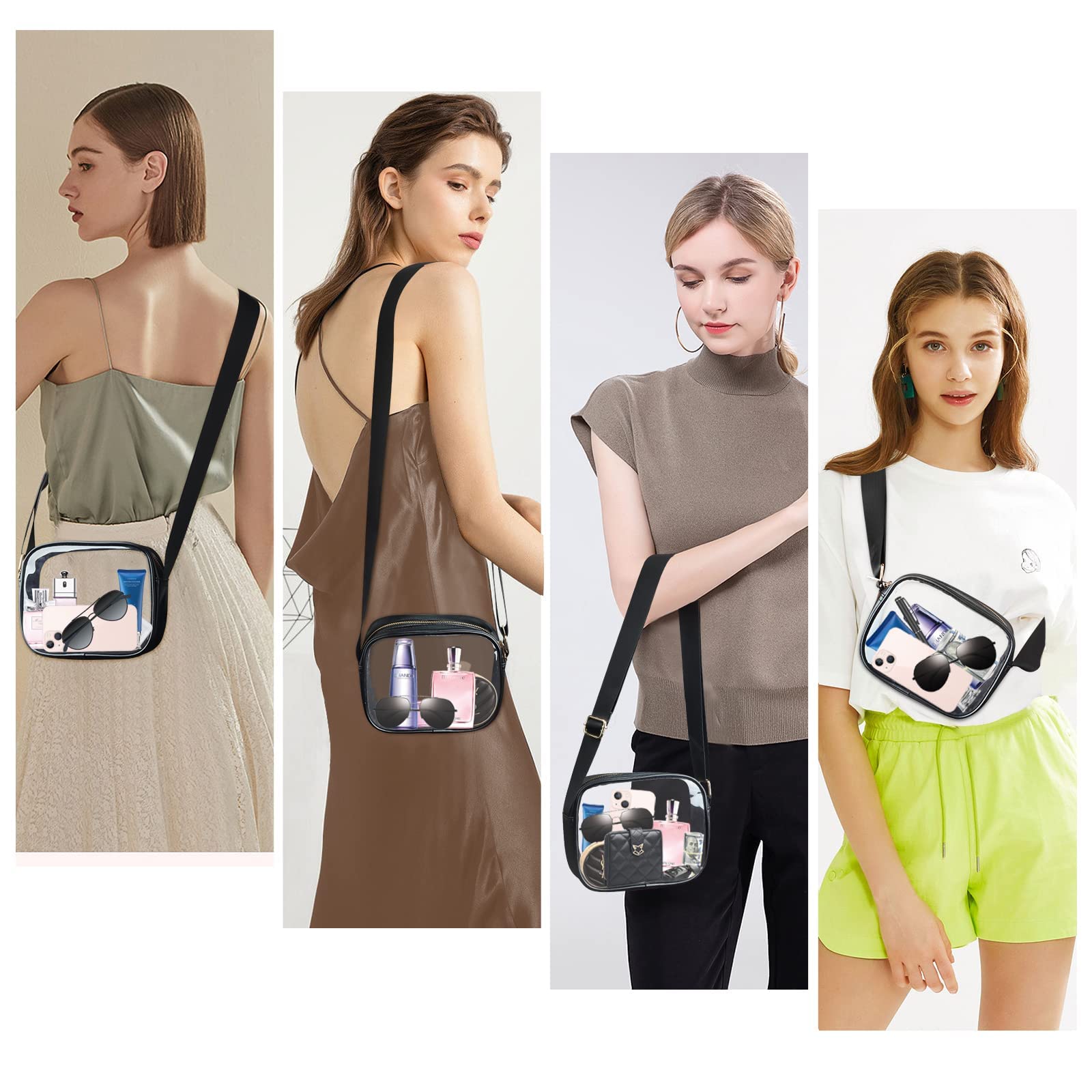 KETIEE Clear Crossbody Bag, Stadium Approved Clear Purse Bag for Concerts Sports Events Festivals
