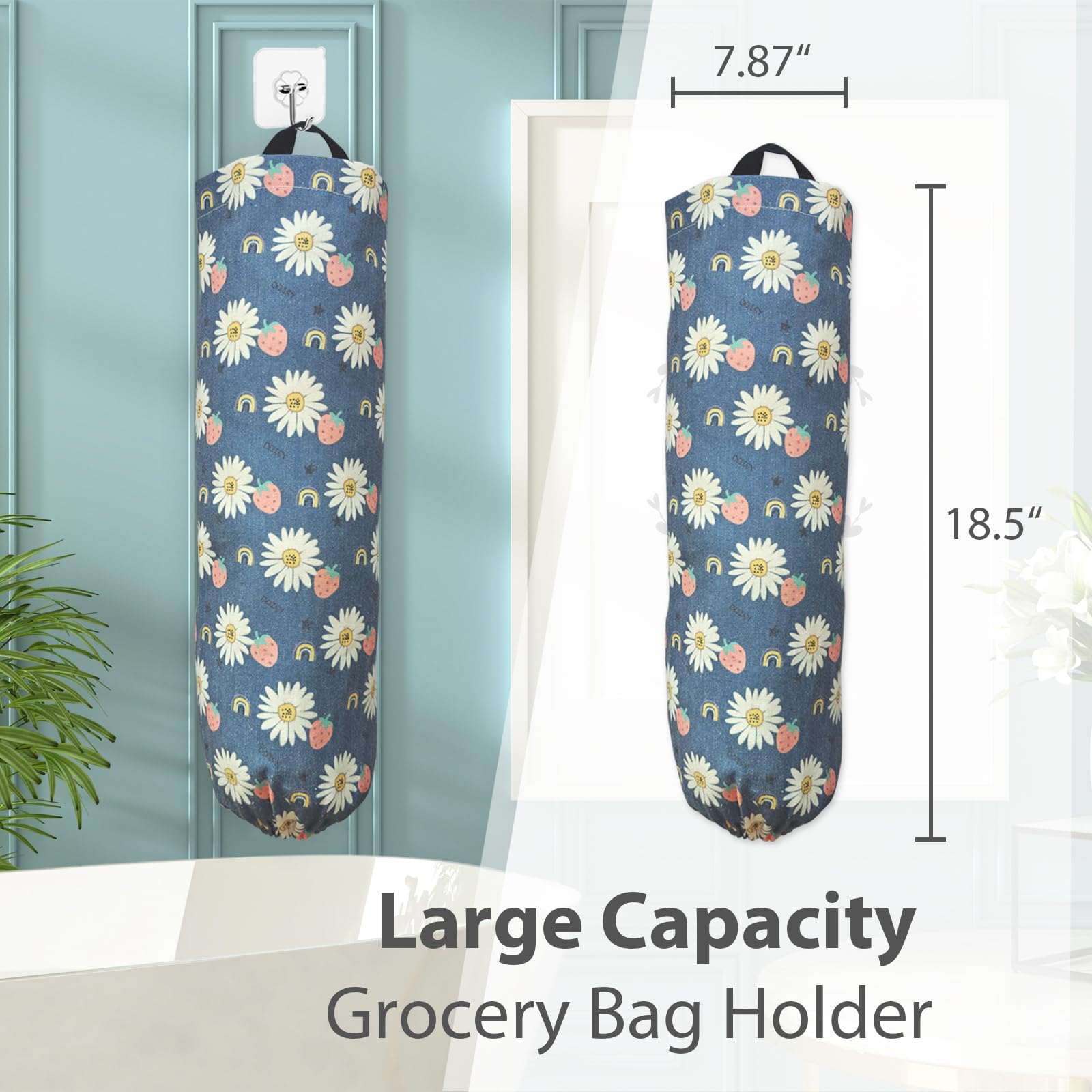Plastic Bag Holder，Reusable Grocery Bag Holder，Wall Mount Plastic Bag Organizer Shopping Bags Carrier，Washable Large Grocery Bag Storage Dispenser for Home Kitchen Travelling Decor, 1 Pack，Alpaca