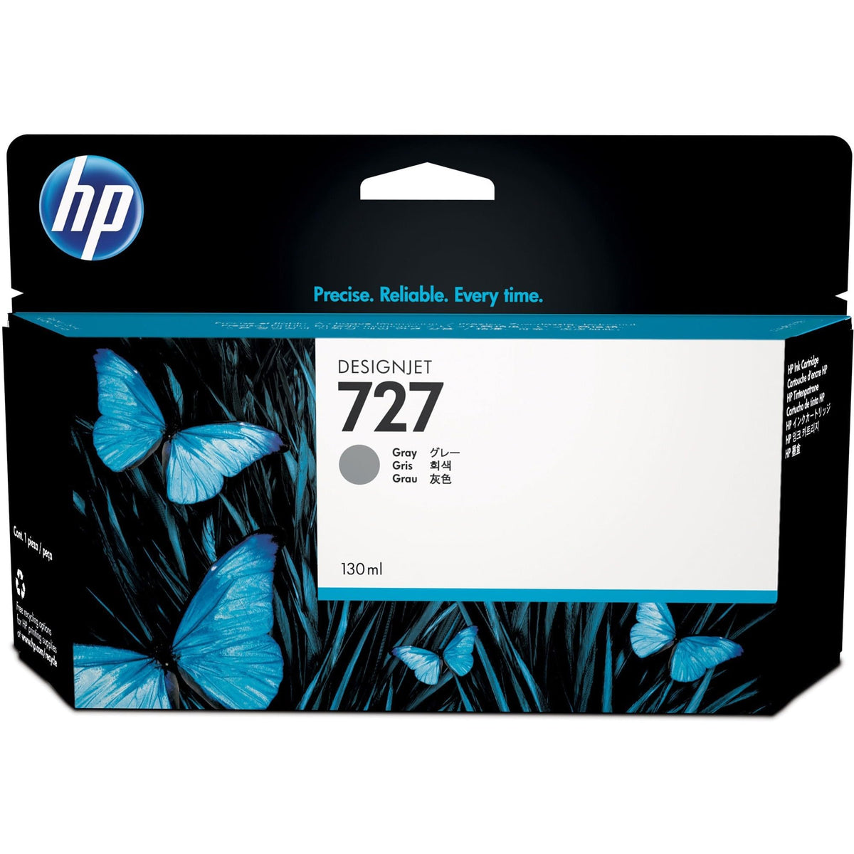HP 727 Matte Black High-Yield Ink Cartridge, C1Q12A