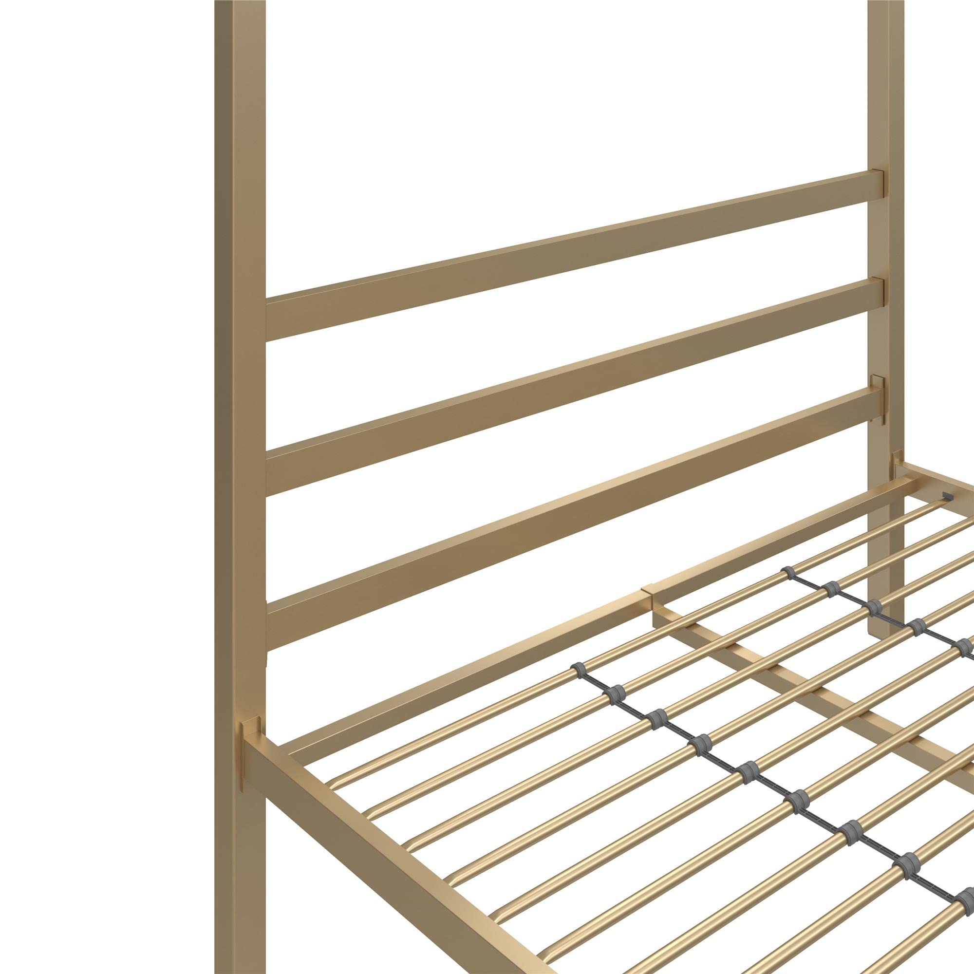 DHP King Metal Canopy Bed, Modern Design with Built-In Headboard, Sturdy Frame, No Box Spring Needed, Gunmetal Gray