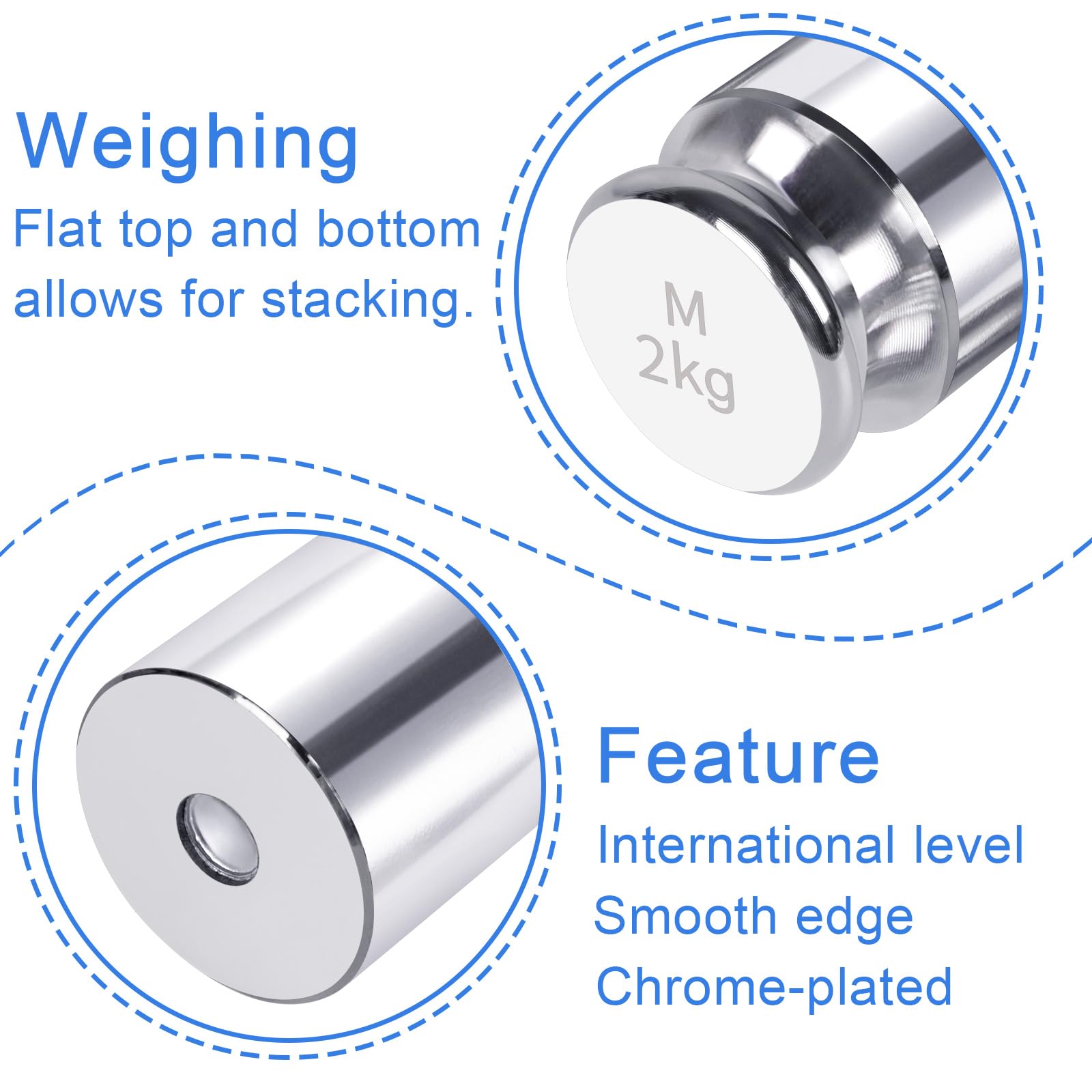 QP Calibration Weights, 50 Gram Scale Weights, OIML Class M1 High Precision Stainless Steel Scale Balance Weights with Chrome Finish, Calibration Weights for Digital Scale, Kitchen Scale, Pocket Scale