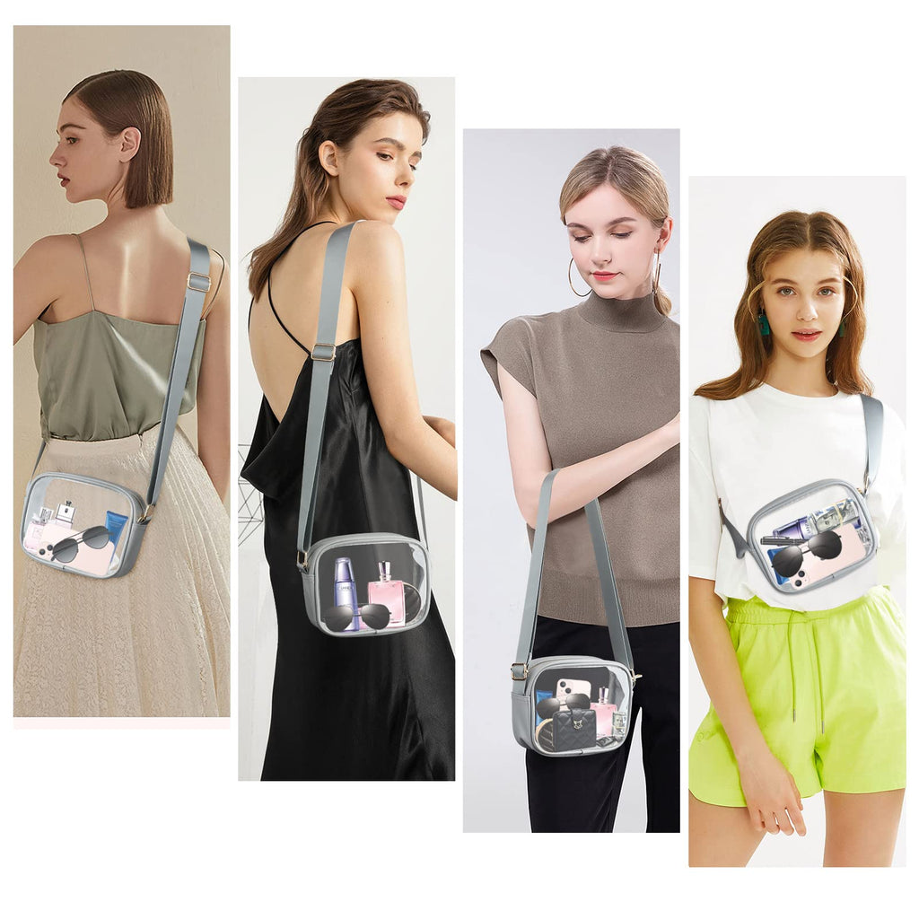 KETIEE Clear Crossbody Bag, Stadium Approved Clear Purse Bag for Concerts Sports Events Festivals