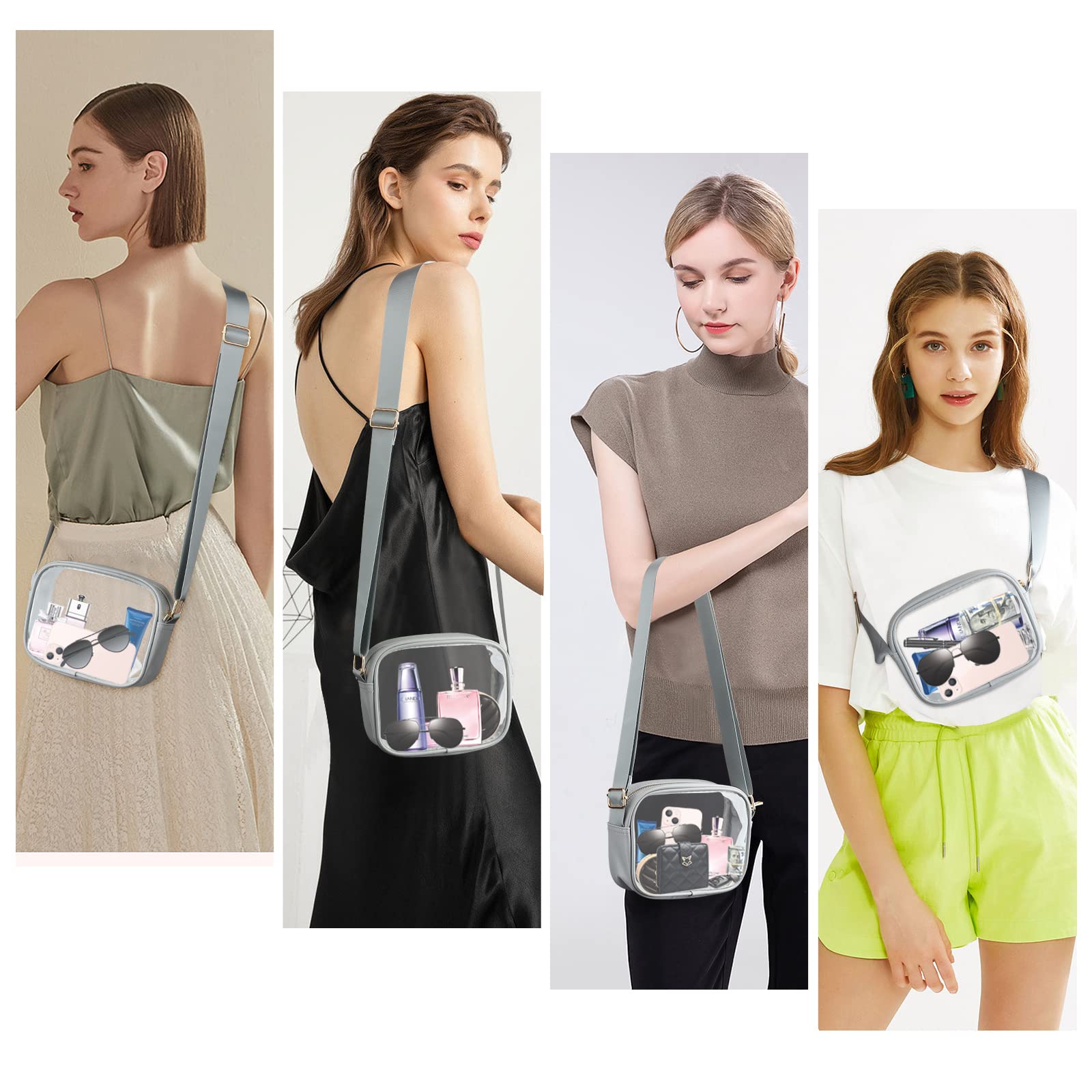 KETIEE Clear Crossbody Bag, Stadium Approved Clear Purse Bag for Concerts Sports Events Festivals