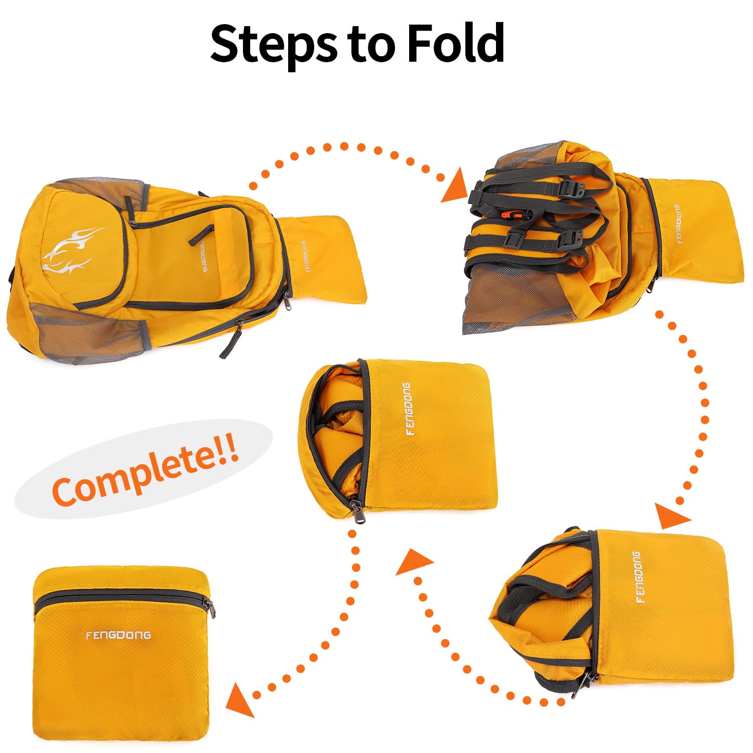 FENGDONG 35L Lightweight Foldable Waterproof Packable Travel Small Hiking Backpack Daypack for men women