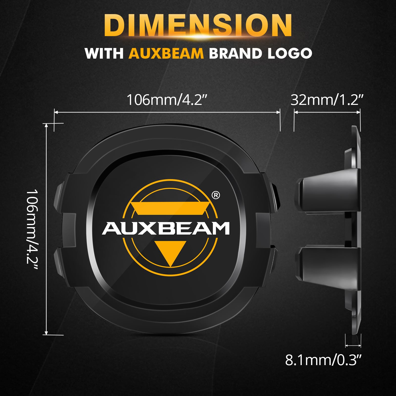 Auxbeam P4 Series Flood Beam LED Pods 4 Inch 90W Round Offroad Fog Lights Driving Flood Light Bar Bumper A-Pillar Hood Mount for Trucks ATV UTV Motorcycle Jeep