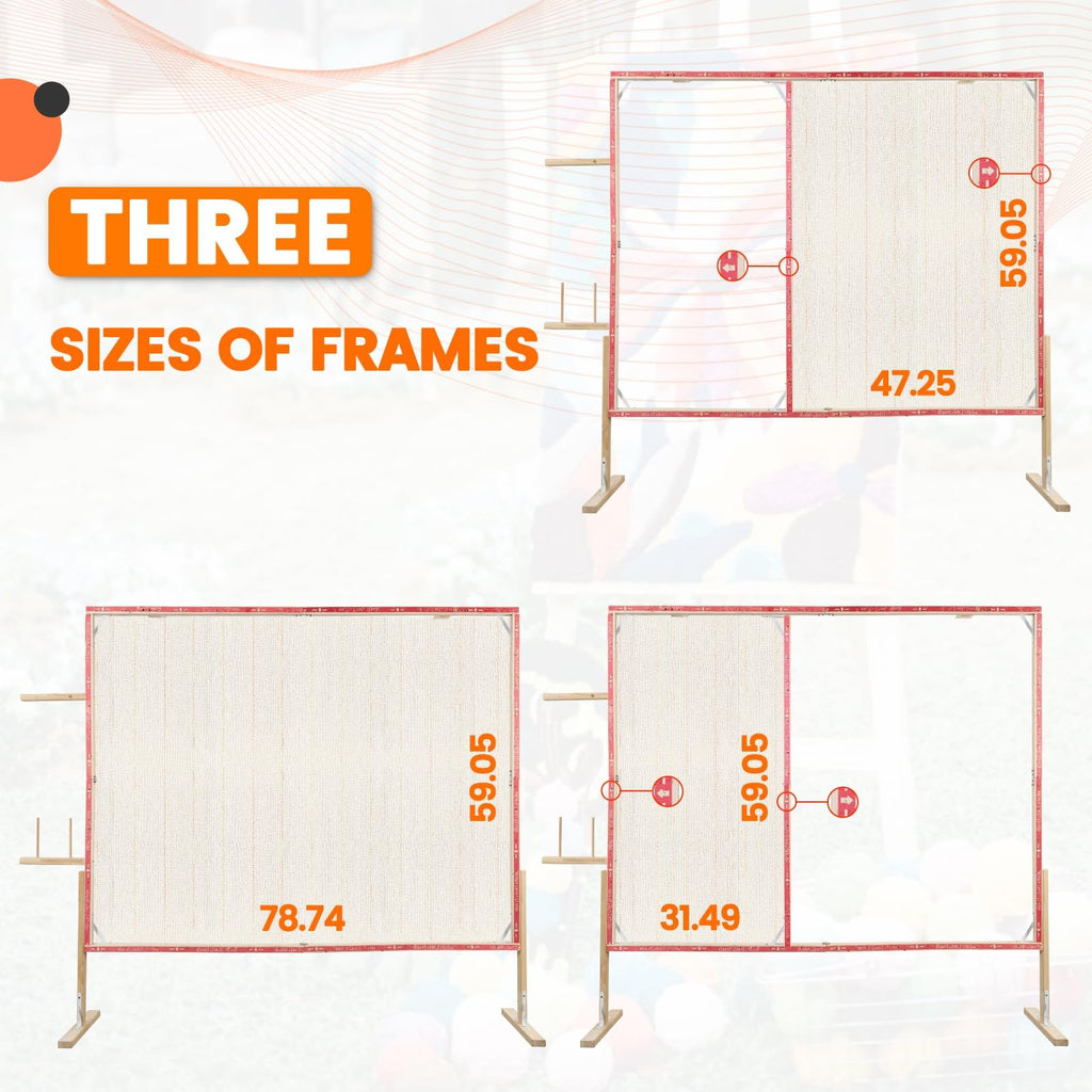 BESGEER Rug Tufting Frame with Tufting Cloth, 29.5” x 29.5” Wooden Frame Rug Making Supplies for Tufting Gun, Table Stand Frame Carpet Making