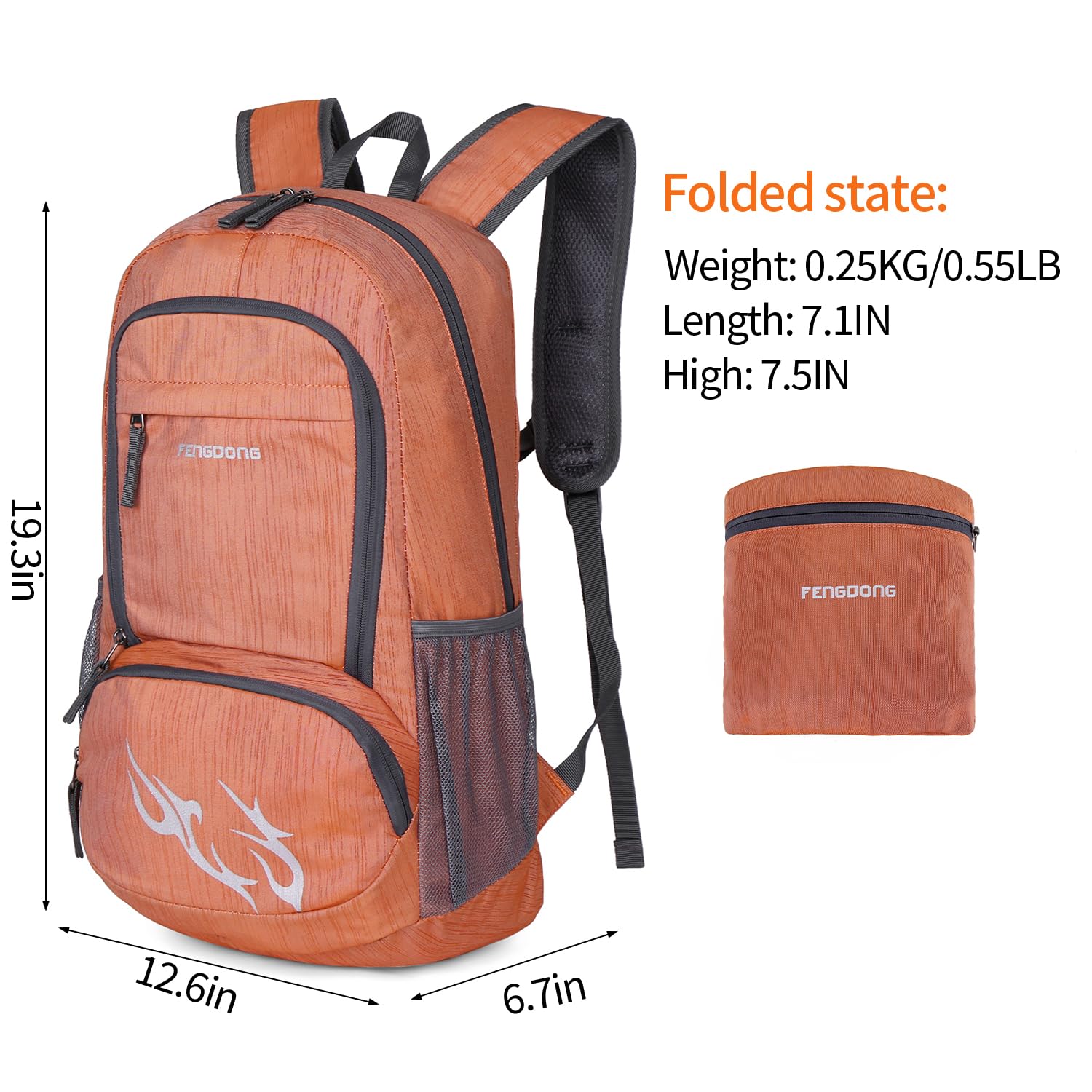 FENGDONG 35L Lightweight Foldable Waterproof Packable Travel Small Hiking Backpack Daypack for men women