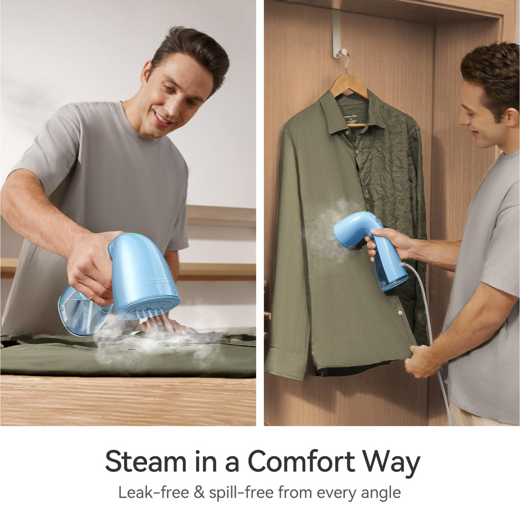 HiLIFE Steamer for Clothes, Portable Handheld Design, 240ml Big Capacity, 700W, Strong Penetrating Steam, Removes Wrinkle, for Home, Office and Travel(ONLY FOR 120V) (Olive Green)