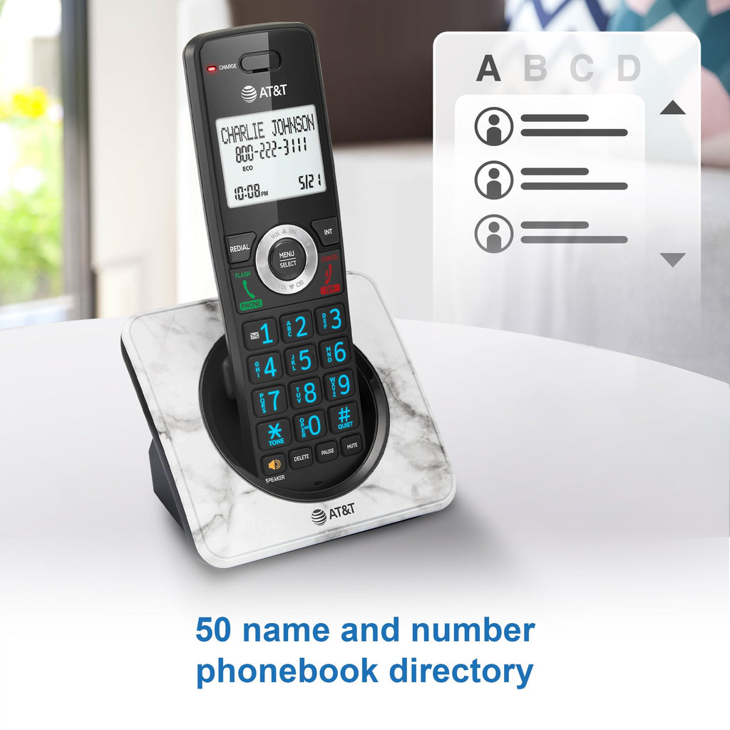 AT&T Landline Home Phone with Call Blocker, Caller ID/Call Waiting, Full-Duplex Handset Speakerphone, Backlit Keypad & Display, Rechargeable Battery, ECO Mode, DECT 6.0: GL2101-11