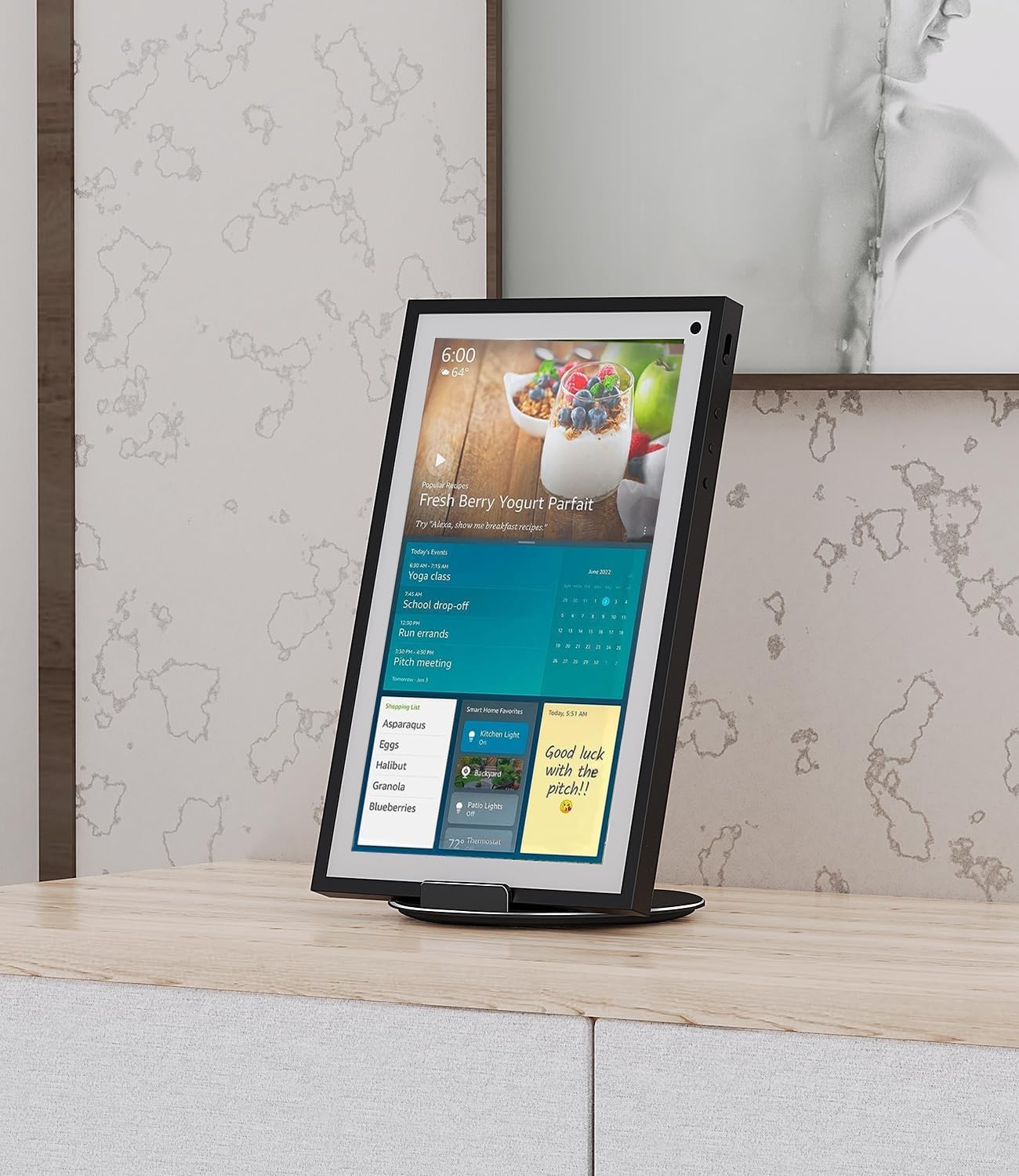 Laivli Swivel and Tilt Stand Compatible with Echo Show 15 (1st, 2nd Gen)/ 21, Supports Portrait and Landscape Orientation