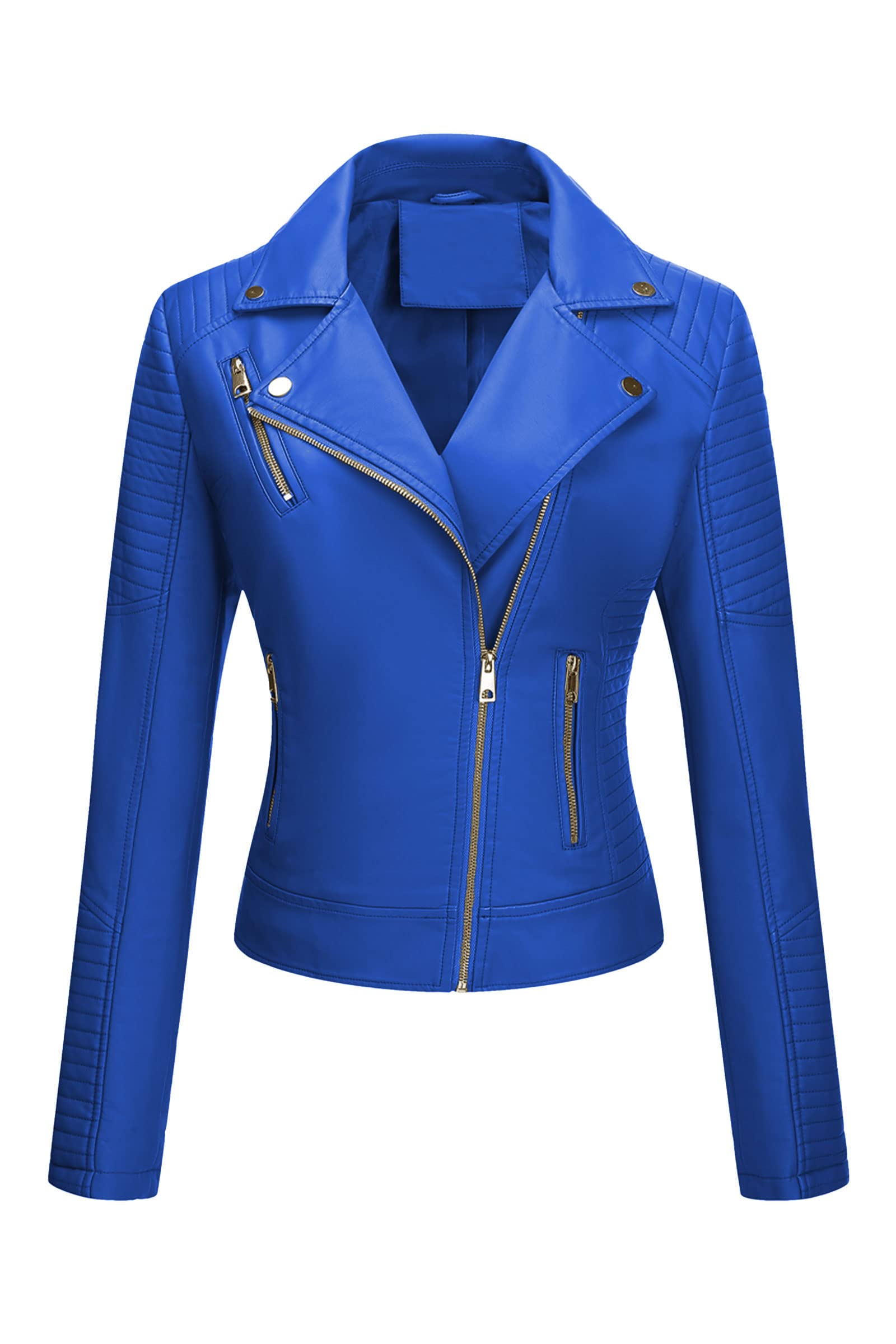 Bellivera Women's Faux Leather Casual Jacket 2026 Spring Trendy Motorcycle Outfits Lightweight Classic Coat