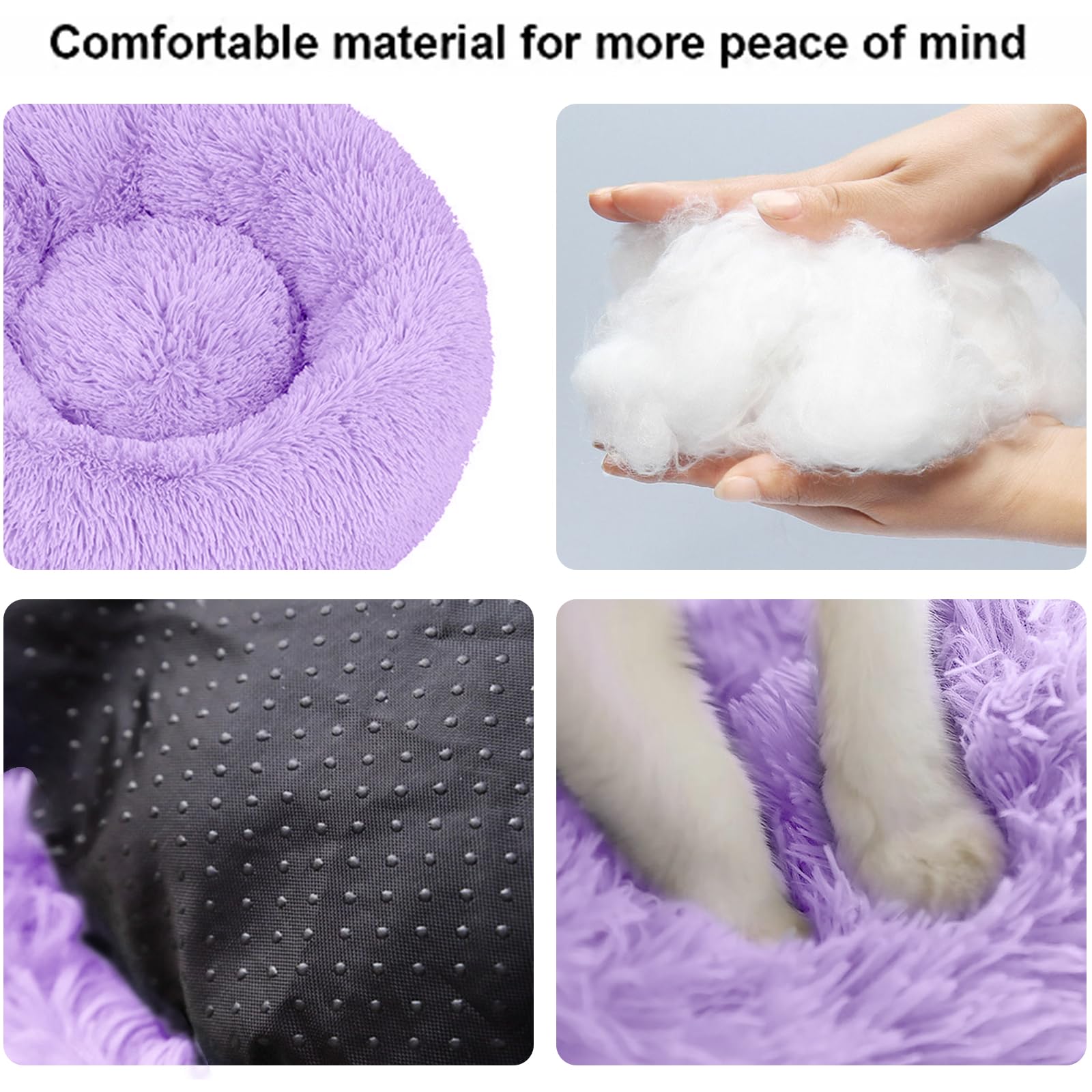Nisrada Cat Beds for Indoor Cats,15.7 Inch Small Cats Beds, Washable-Round Pet Bed for Puppy and Kitten with Slip-Resistant Bottom