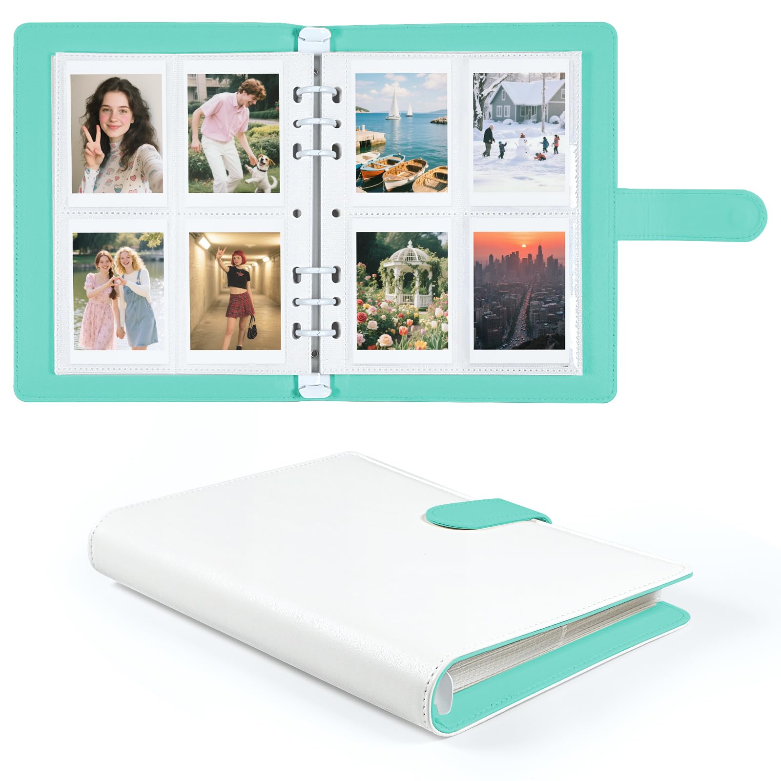 A5 Kpop Photocard Binder with 30 Pack 4-Pocket Card Pages, 6 Ring A5 Binder Card Collector Album with 240 Card Slots,PU Leather Binder Cover with Magnetic Buckle Closure for Organizing Trading Card