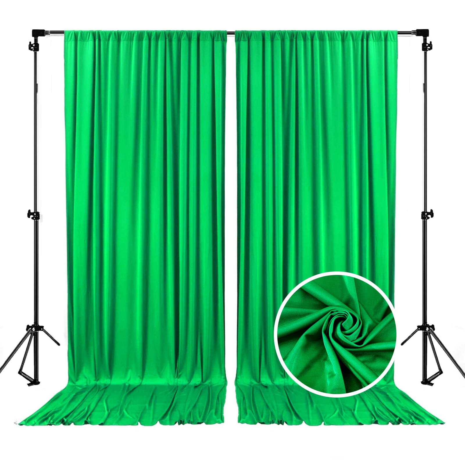 10 x 10 Feet Black A Backdrop Curtain for Partie, Background Curtains for Photoshoot, Birthday, Wedding, Halloween, Thanksgiving, Christmas, New Year Party Decorations 5Ft x 10Ft, 2 Panels