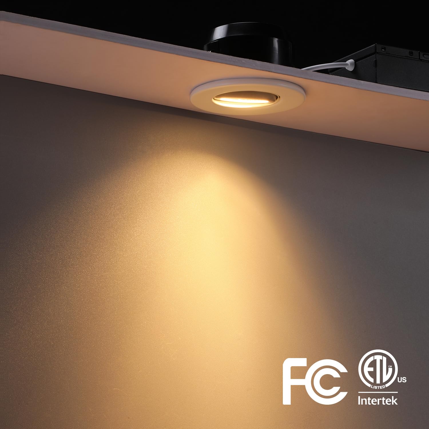 TORCHSTAR 12-Pack 5CCT 3 Inch Gimbal LED Recessed Light, 7W CRI90+ Dimmable Adjustable Eyeball Canless LED Downlight, 2700K/3000K/3500K/4000K/5000K Selectable, Airtight IC, ETL