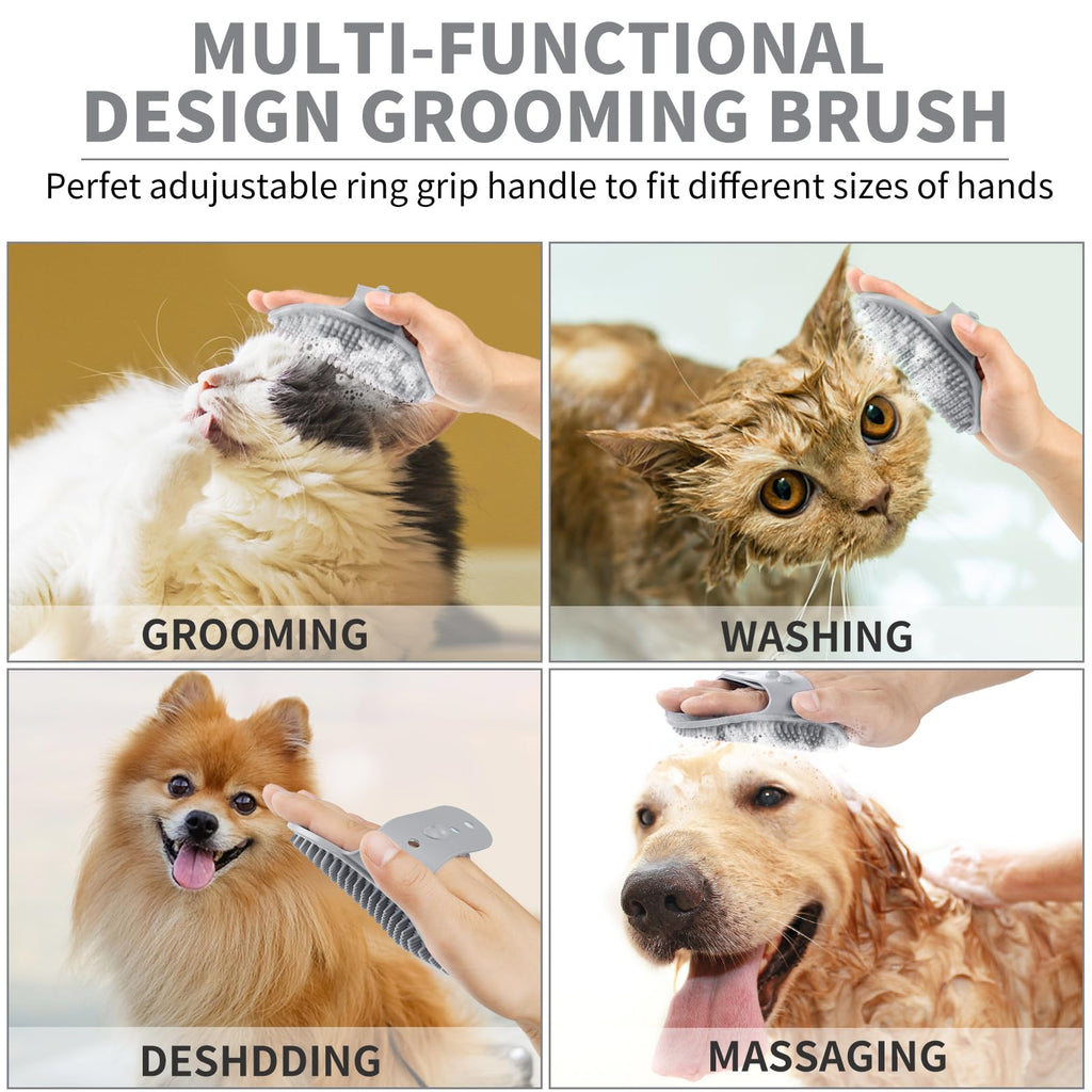 Professional 7 in 1 Dog Paw Cleaner for Dogs & Cats - Includes 1 Portable Paw Washer, 1 Bath Brush, 2 Dog Toothbrushes and 3 Absorbent Towels Note: Fits Paws up to 2 Inches Wide (Small, Black)