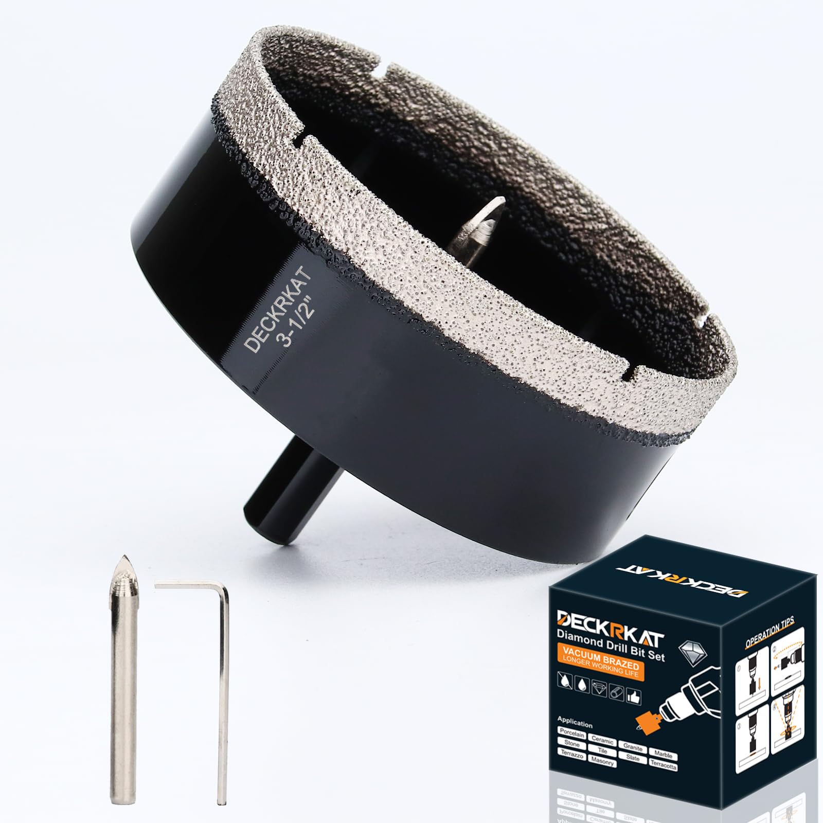 1 Inch Diamond Hole-Saw Bits with Pilot Drill Bit - 2pc 1" Diamond Tipped Tile Hole Saws with Guiding Bit Accurate Drilling for Porcelain Tile Ceramic Pottery Granite Stone Glass Bottles 25mm