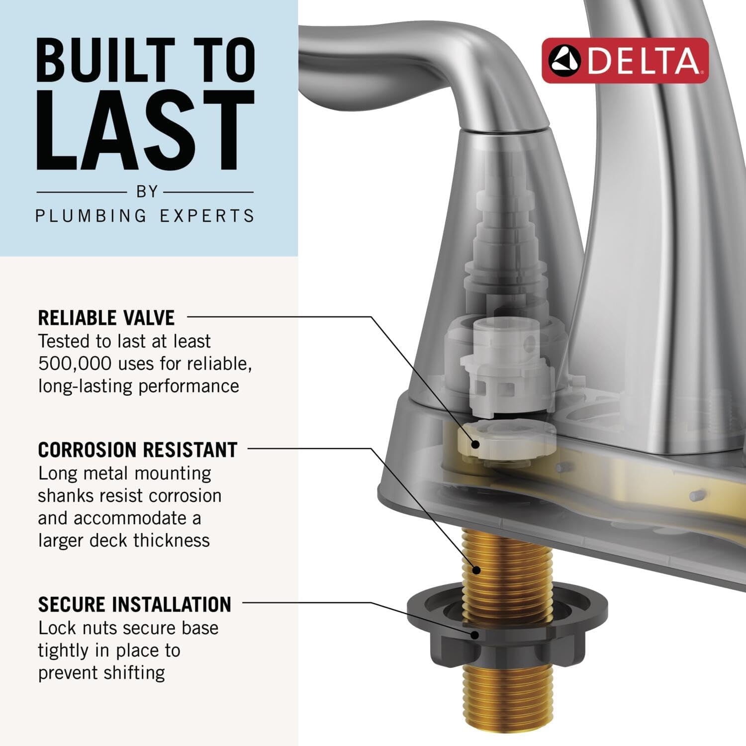 Delta Nicoli Centerset Matte Black Bathroom Faucet, 4 Inch 3 Hole Bathroom Sink Faucet for Vanity, Push-Pop Drain Assembly, Matte Black 25749LF-BL