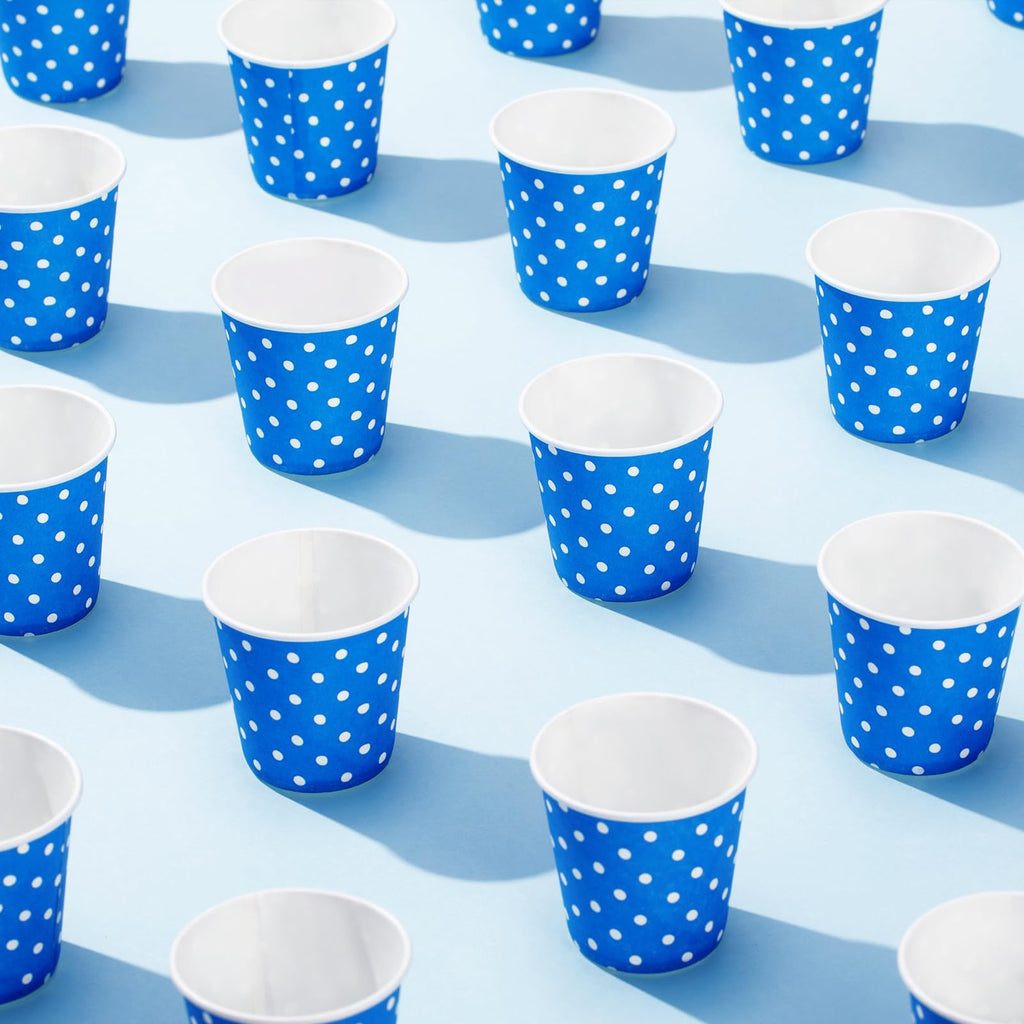[300 Pack] 3 oz Paper Cups, Blue Mouthwash Cups, Disposable Bathroom Cups, Cold Beverage Drinking Cup for Water Coolers, Party, Home and Office