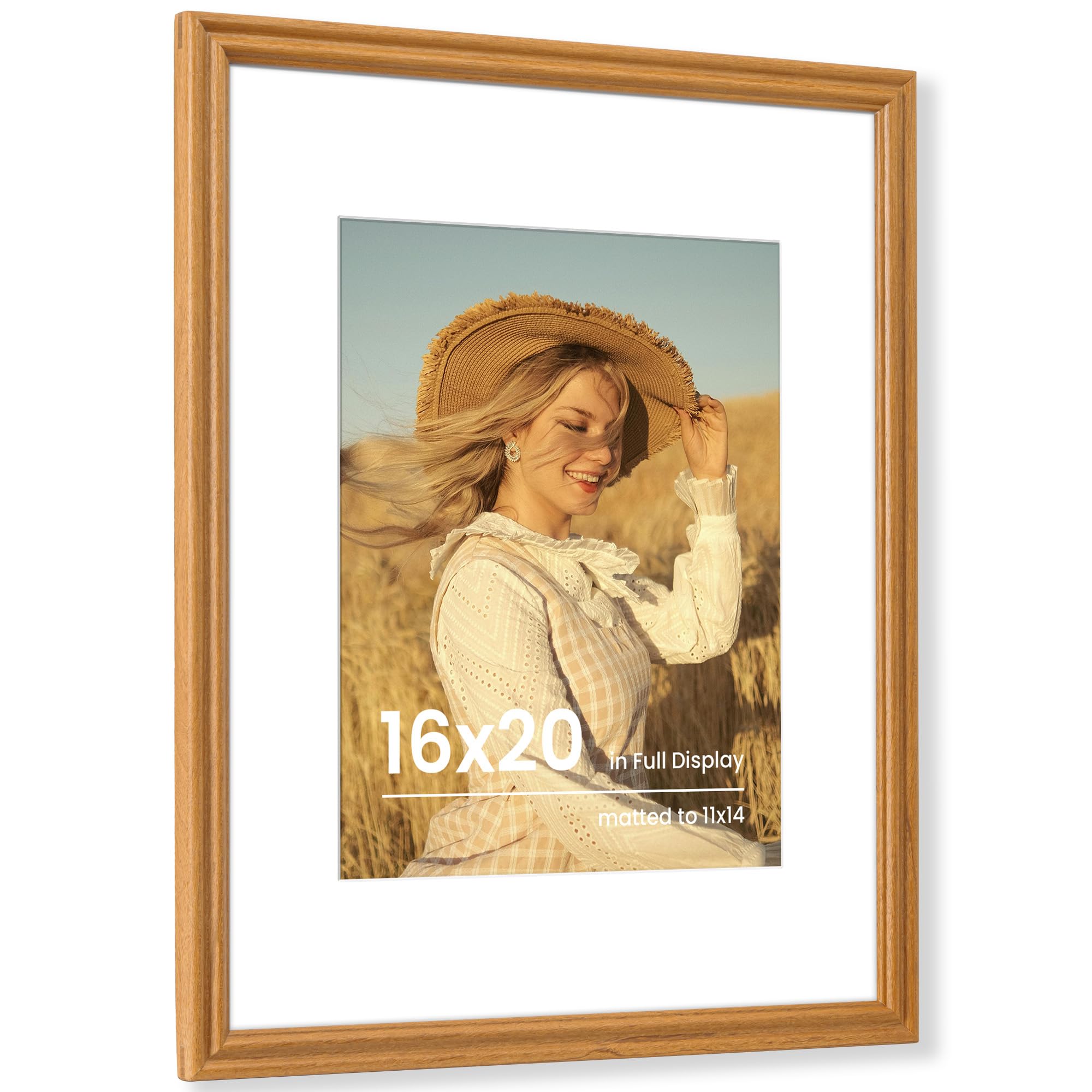 Fun Memories 5x7 Picture Frame with Mat for 4x6 Photo, Solid Elm Wood & Tempered Glass, Rustic Wall & Tabletop Display Frame, Grey, 1 Pack