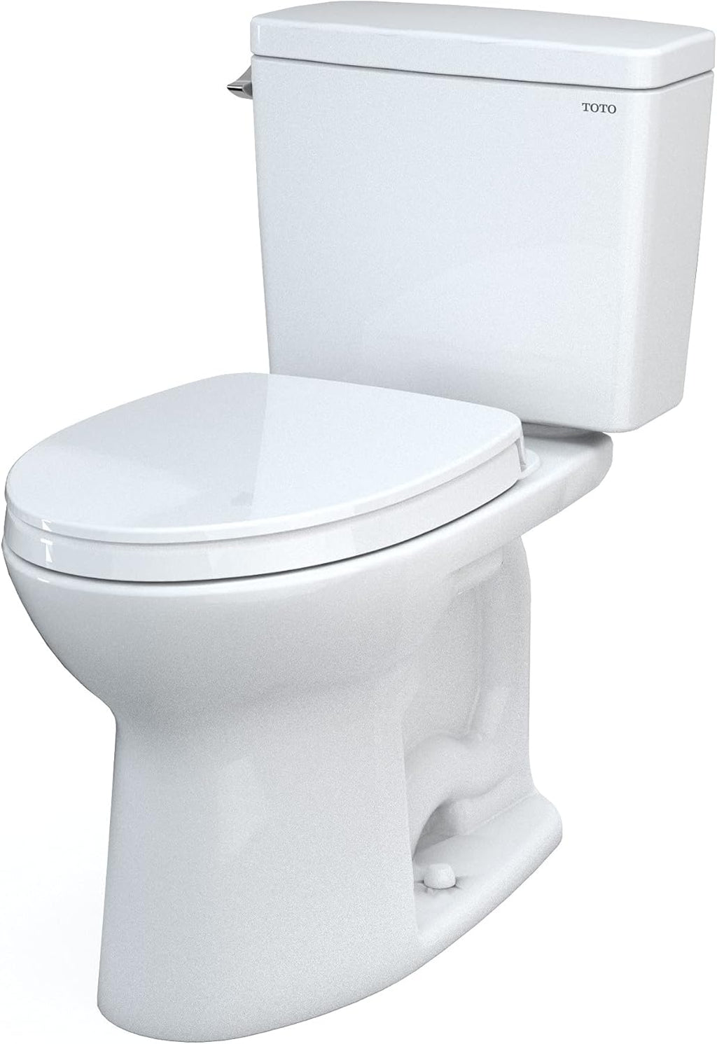 TOTO® Drake® Two-Piece Elongated 1.28 GPF Universal Height TORNADO FLUSH ® Toilet with 10 Inch Rough-In, CEFIONTECT®, and SoftClose® Seat, WASHLET®+ Ready, Cotton White - MS776124CEFG.10#01