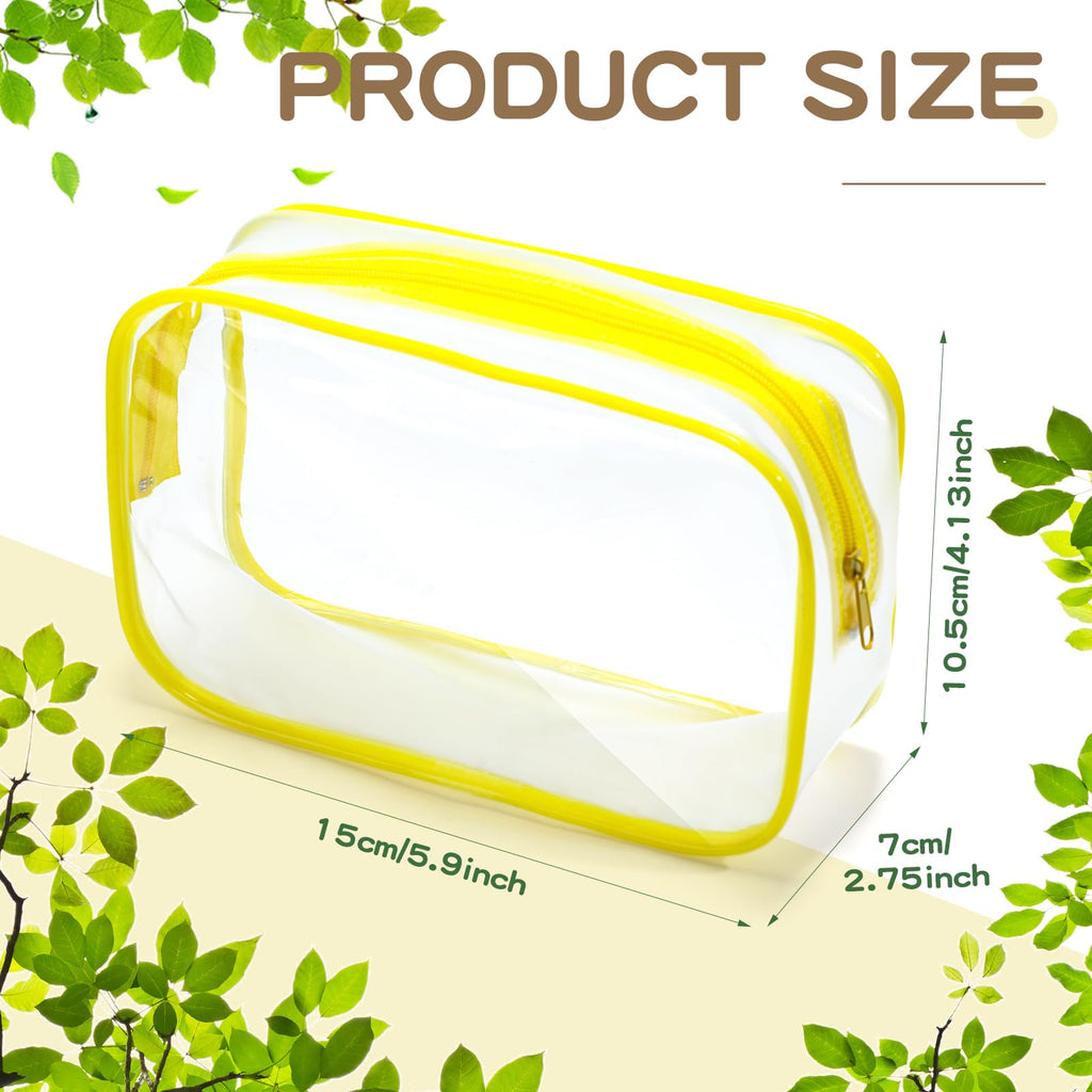 Weewooday 12 Pieces Clear Makeup Bags Cosmetic Storage Bags PVC Zipper Pouches Travel Waterproof Makeup Plastic Case for Women Organizing Toiletries Traveling Bathroom(Medium,Black)